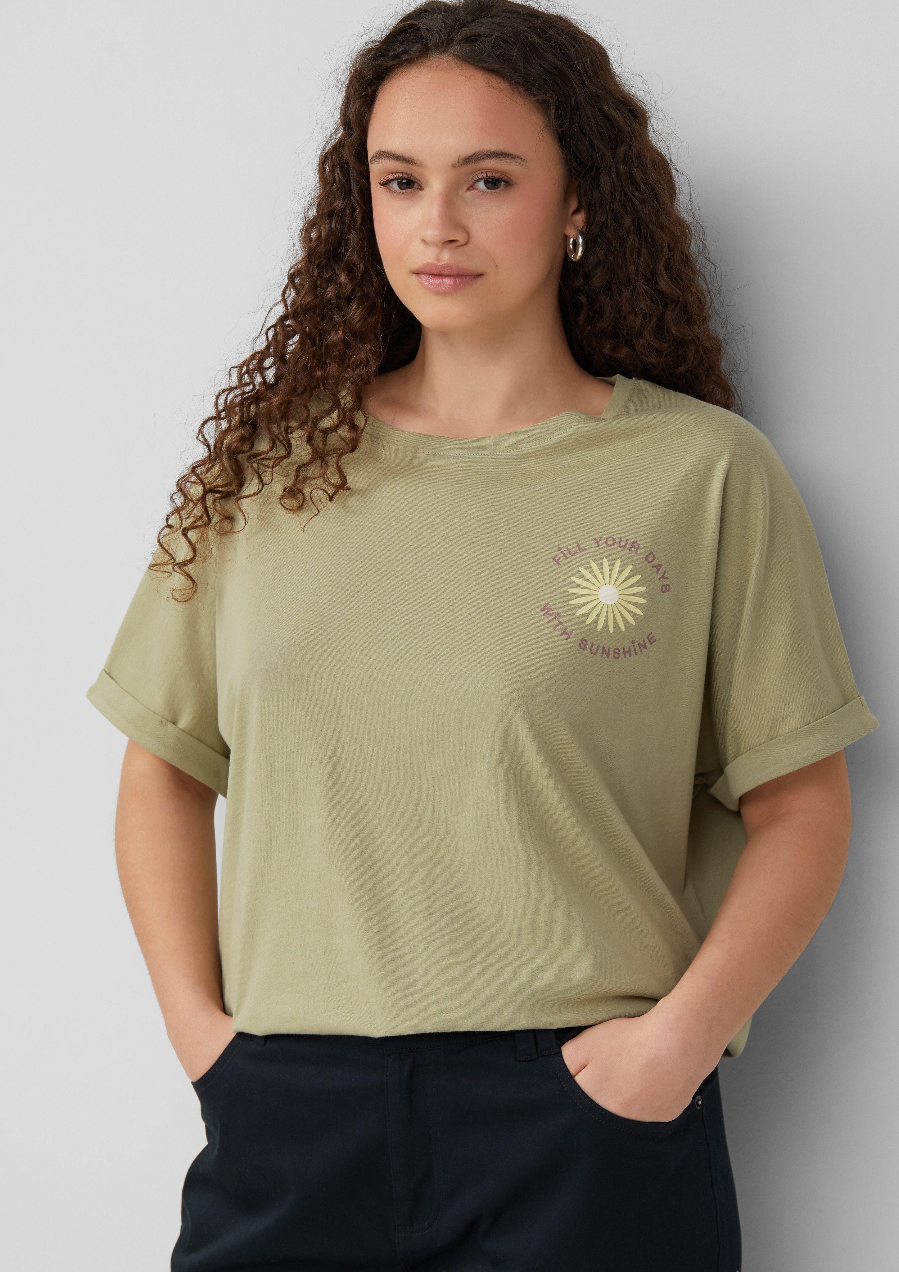 QS Kurzarmshirt Lockeres T- Shirt mit günstig online kaufen