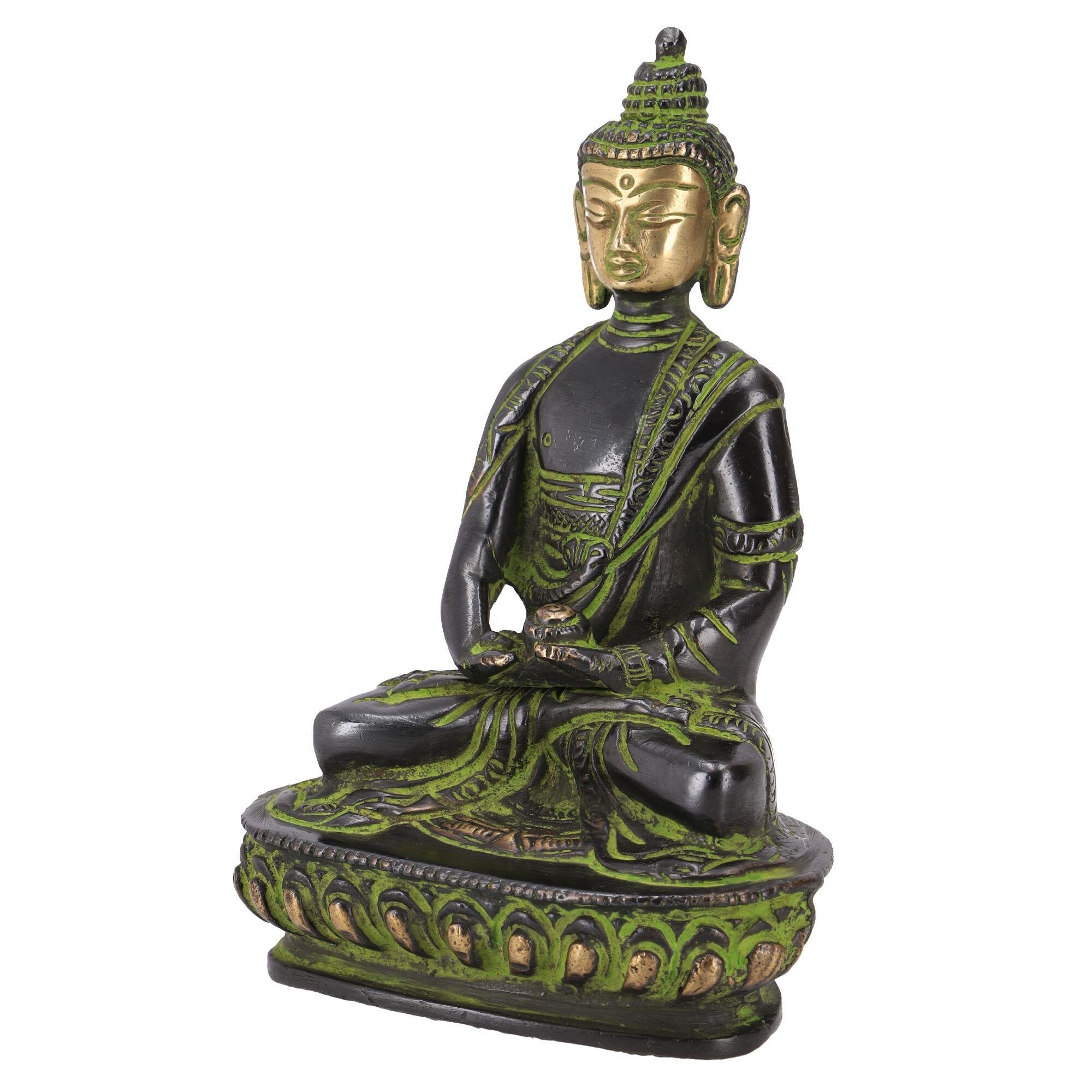 aus Guru-Shop Buddha Statue Dhyana Messing Mudra -.. Buddhafigur 14 cm