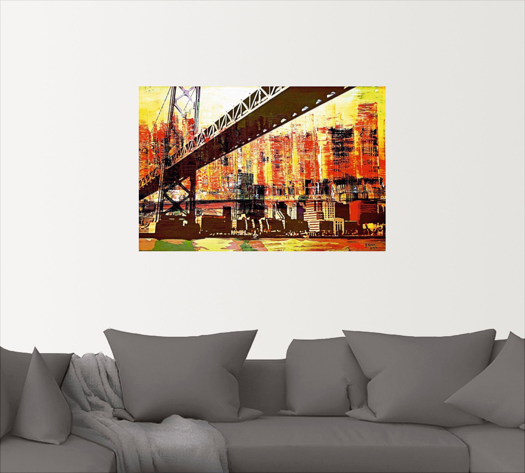 St), San Bridge, Amerika Wandaufkleber Größen Oakland Alubild, Francisco oder Artland mit (1 Bay Poster versch. Wandbild Leinwandbild, als in