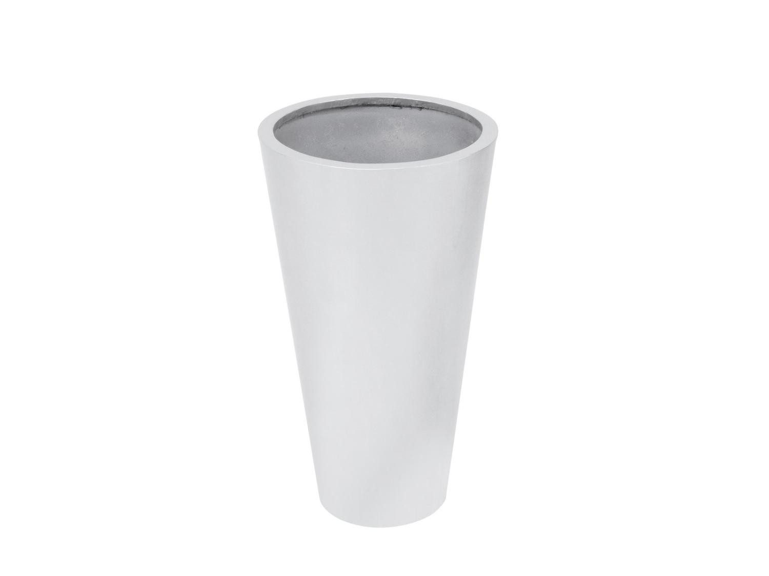 INNA-Glas Blumentopf Pflanzgefäß LEOPOLDO, silber, 69cm, Ø39cm