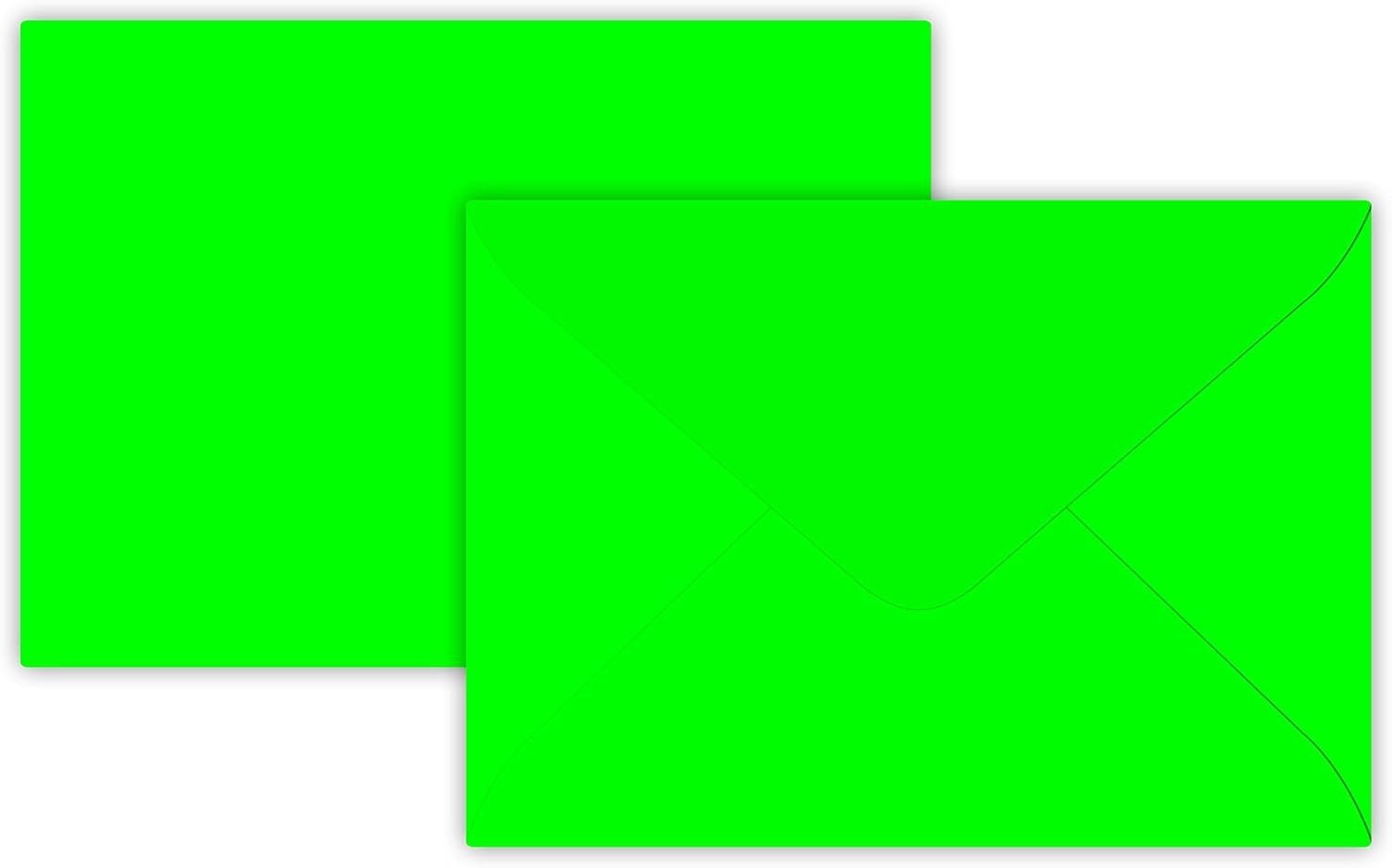 Briefumschläge24Plus Briefumschlag 25 Mini 5,0 x 7,0 cm Briefumschläge Mini größe Neon Grün, 50 x 70 mm Briefumschläge Mini Recyceltes Material Neon