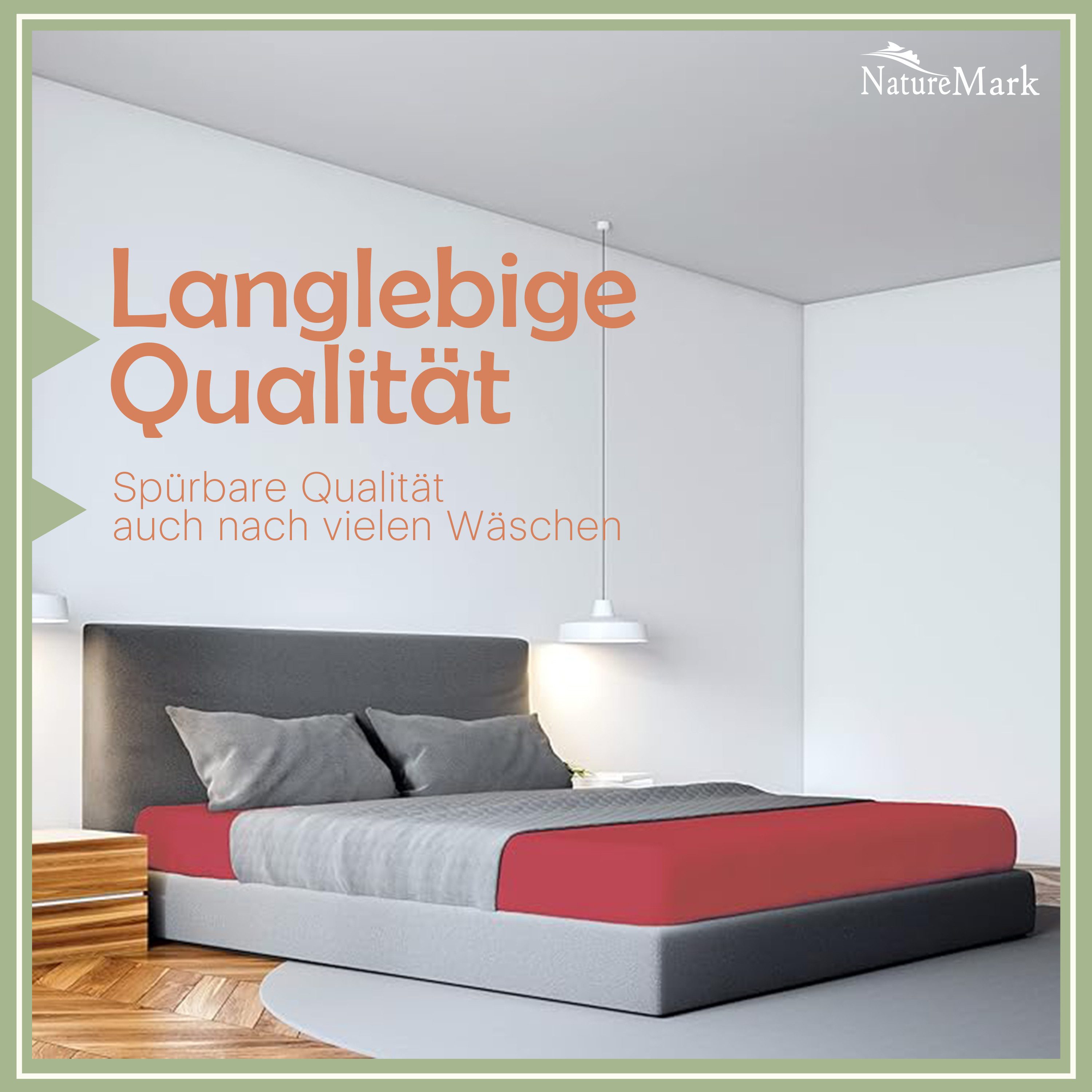 NatureMark Spannbettlaken Gebürstete Mikrofaser, Polyester, Gummizug: rundum, viele Größen und Farben Markenware (90x200 cm, Bordeaux rot) – Bild 3 von 5