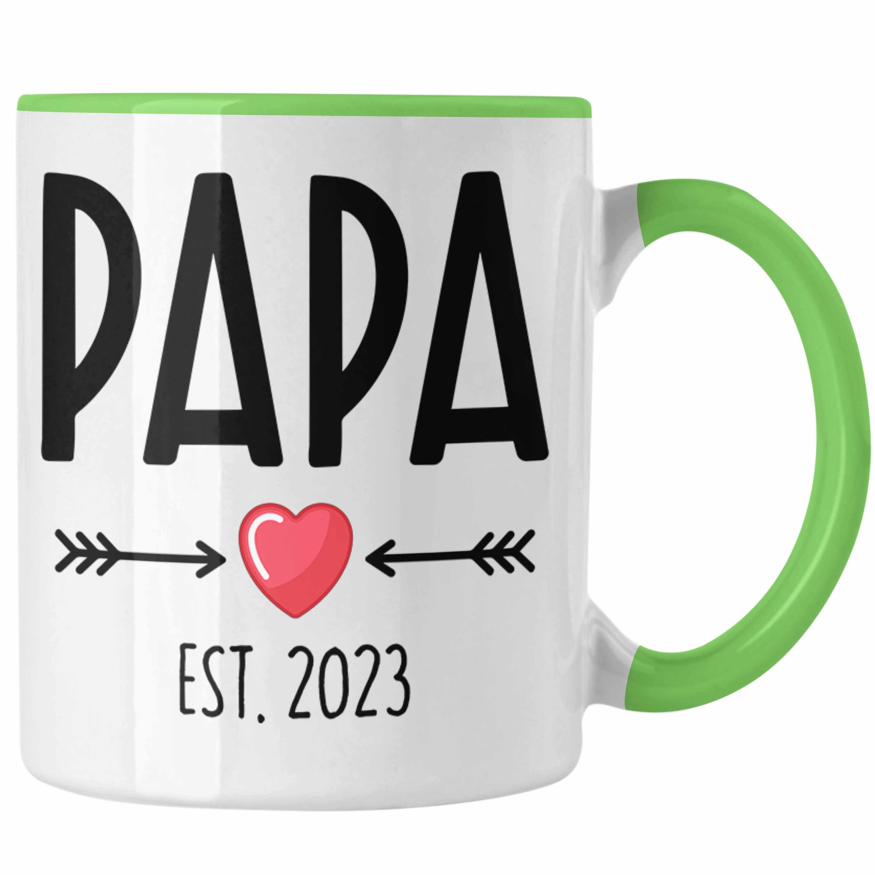 Papa Geschenk 2023 Grün Trendation Tasse Trendation - Schwangerschaft Wirst Du Tasse