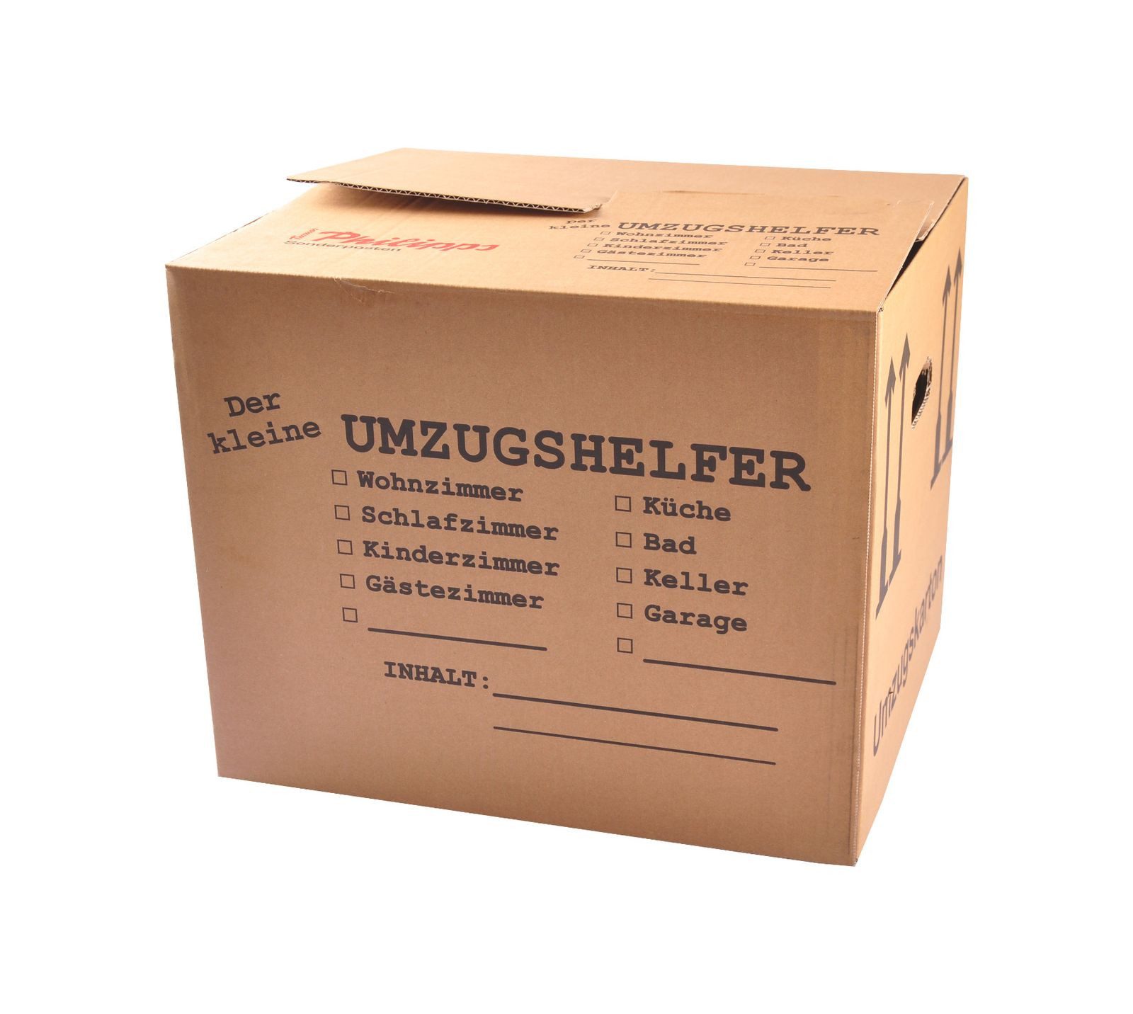 BURI Aufbewahrungsbox Umzugskarton bedruckt 41x35x34 Umzugskiste Bücherkiste Archivkarton