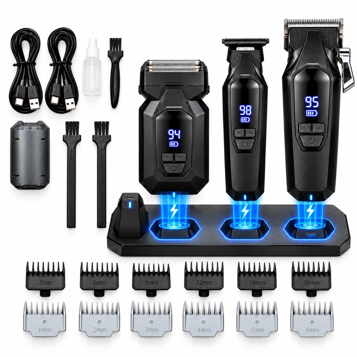 Luckice Haarschneider Profi Haarschneidemaschine Barttrimmer Rasierer Set Kabellos 3in1, 3-in-1-Pflegeset für Haare und Bart, 30-teiliges …