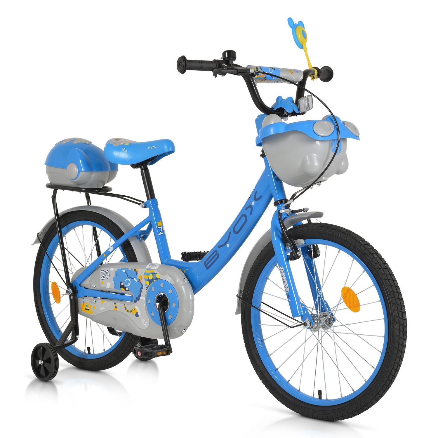 Byox Kinderfahrrad Kinderfahrrad 20 Zoll 2002, 1 Gang 1 Gang, keine, Stützräder, Klingel, Höhe einstellbar, Körbe