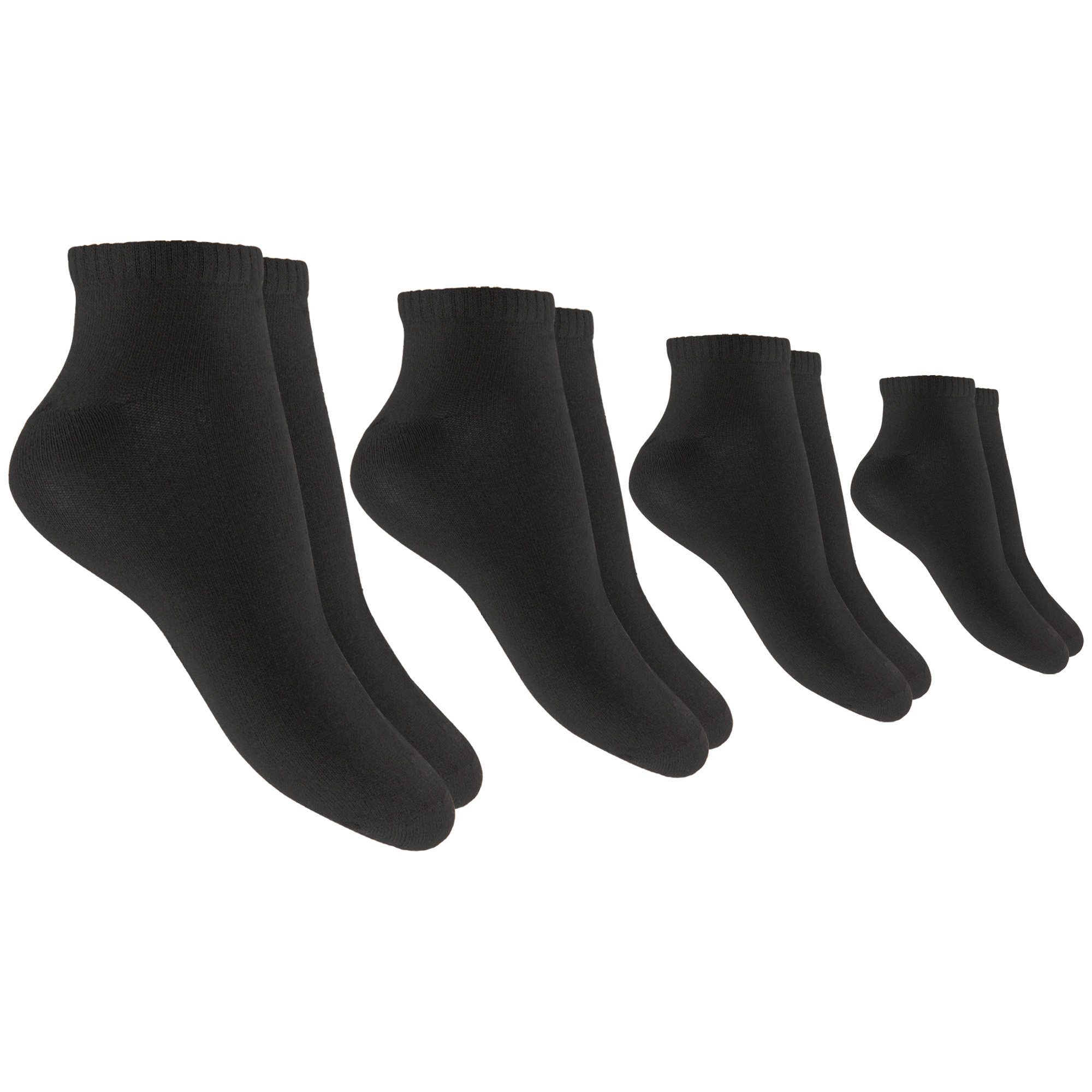 hemmy Fashion Sneakersocken (4-Paar, 4 Paar) Sneaker - Herrensocken (4 Paar) Basic Socken "Schwarz", Größe: 39-42 mit komfortablem Rippbündchen, hoher Baumwollanteil