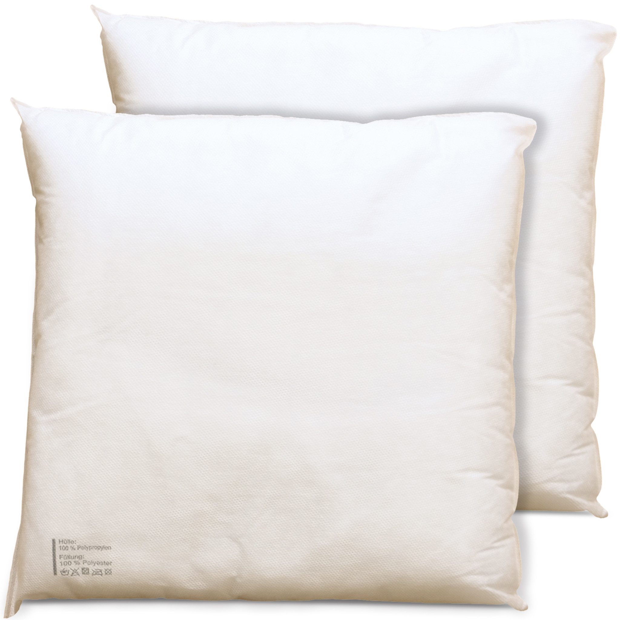 matches21 HOME & HOBBY Kissenbezüge 2er Set Kissenfüllungen 40x40 cm weiche Innenkissen für Dekokissen, (2 Stück), Kisseninlett mit Füllwatte für Zierkissenbezüge