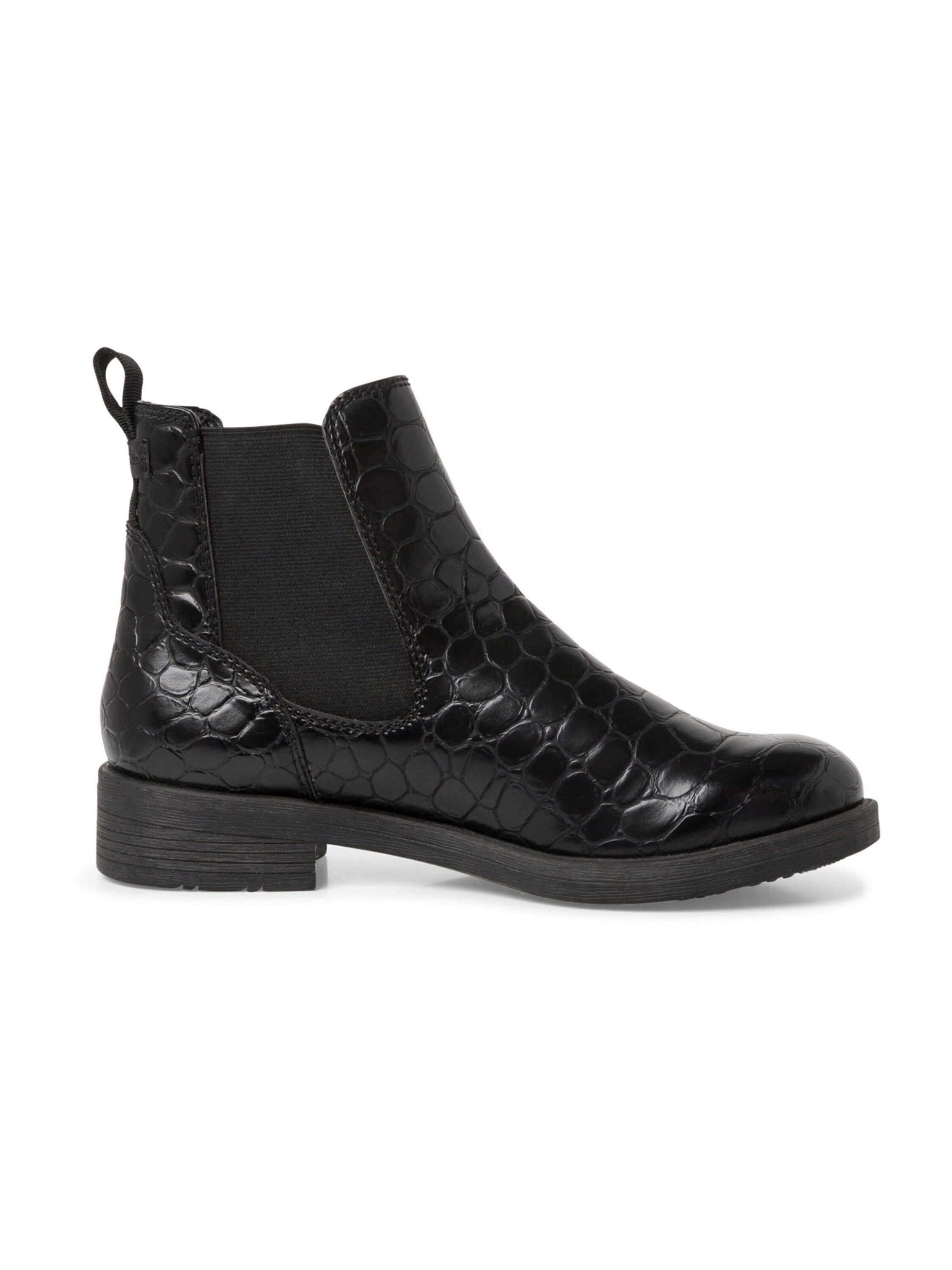 Schwarz Chelseaboots (BLACK Tamaris CROCO) (1-tlg)