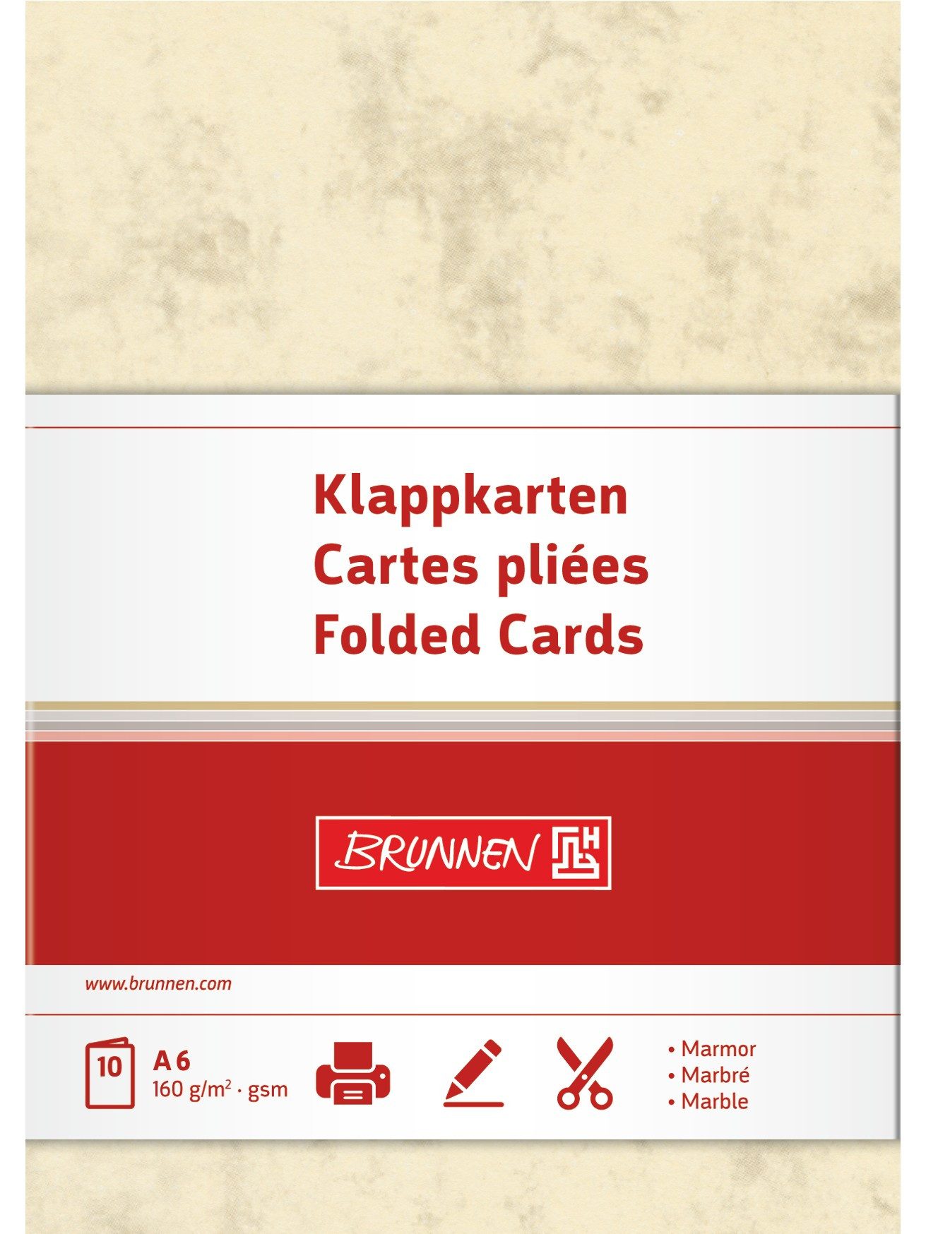 Baier Kindersitz Grußkarten Klappkarten Universalpapier A6 chamois 10 Stück