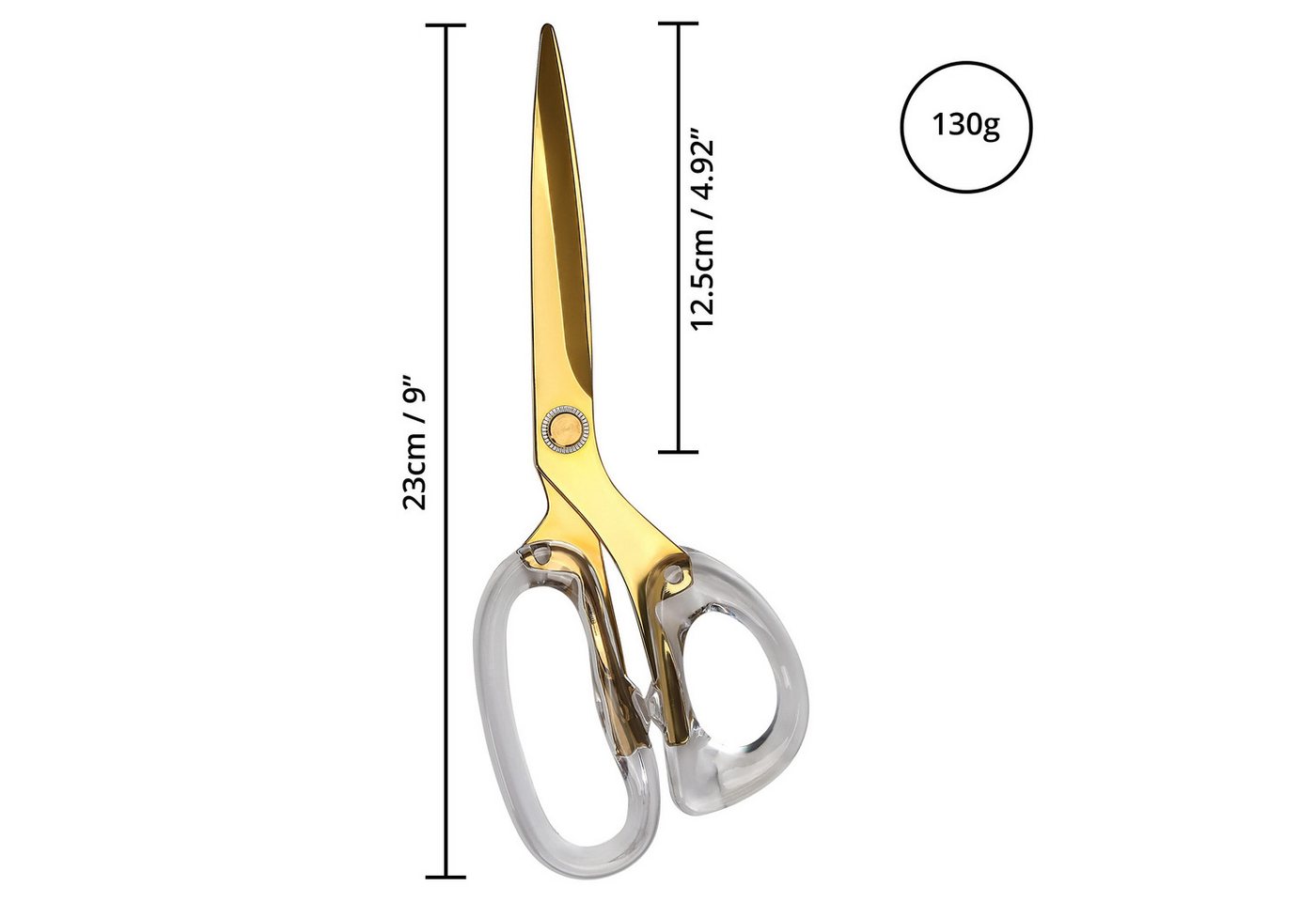 Thumbnail - Belle Vous Papierscheren Goldene Mehrzweckschere 23 cm, scharfe Klingen, (1-tlg)