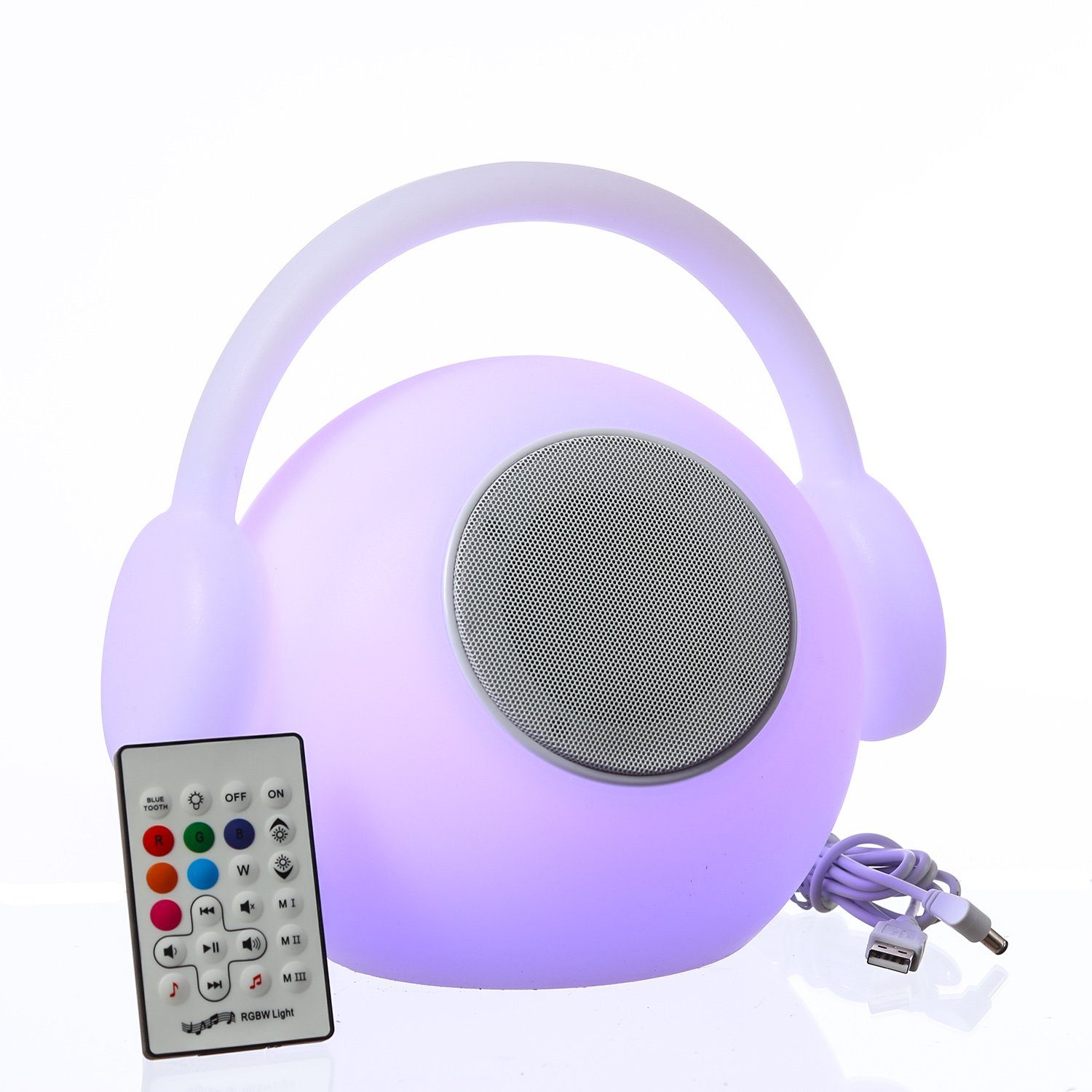 mehrfarbig bunt Bluetooth mit LED aufladbar, Tischleuchte Lautsprecher Außen-Tischleuchte für Terrasse MARELIDA LED / EVE Classic, LED