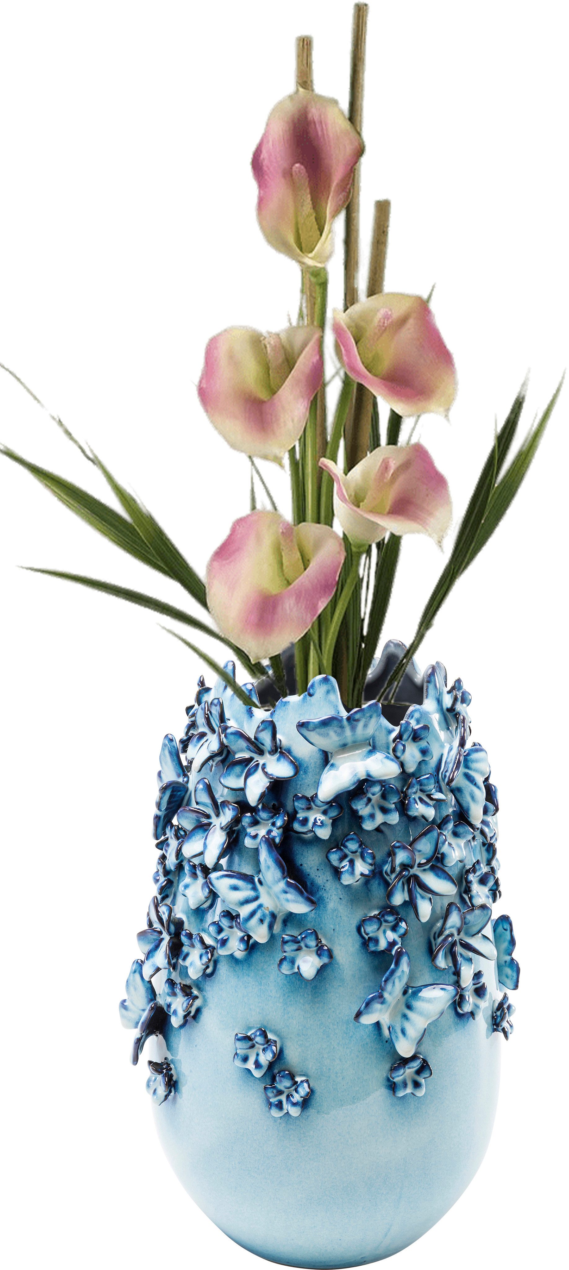 Tischvase Vase Butterflies Lightblue 35cm