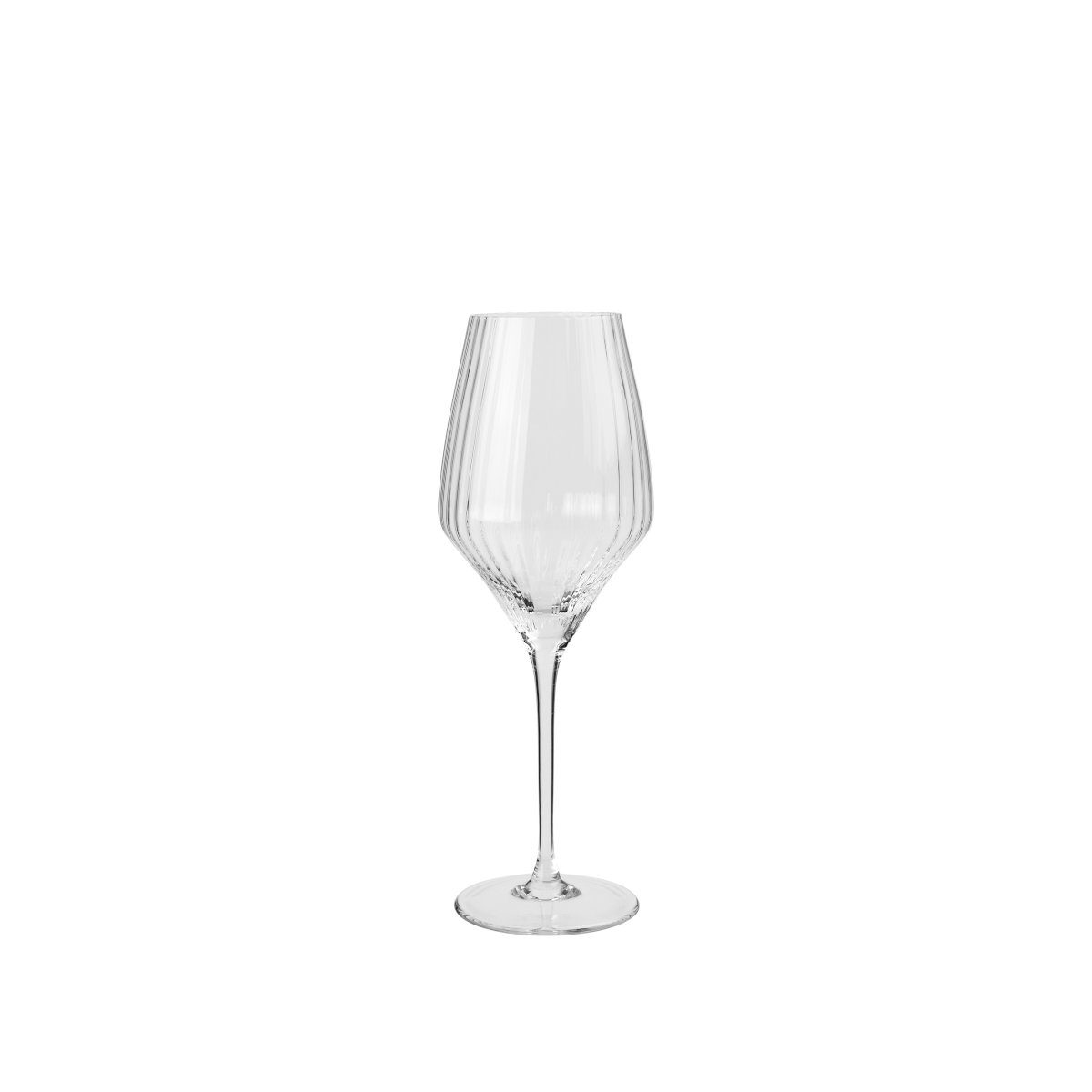 Broste Copenhagen Weißweinglas Copenhagen Sandvig Weißweinglas 0,45l, Mundgeblasenes Glas mit Linien, Sandvig Weißweinglas