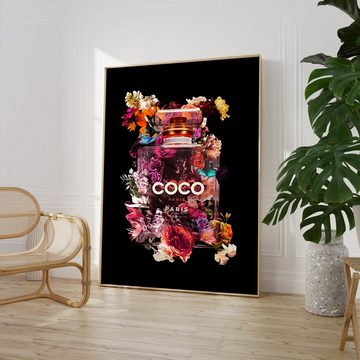 JUSTGOODMOOD Poster Premium ® Coco Chanel Poster · Parfüm Flacon · ohne Rahmen, Poster in verschiedenen Größen verfügbar
