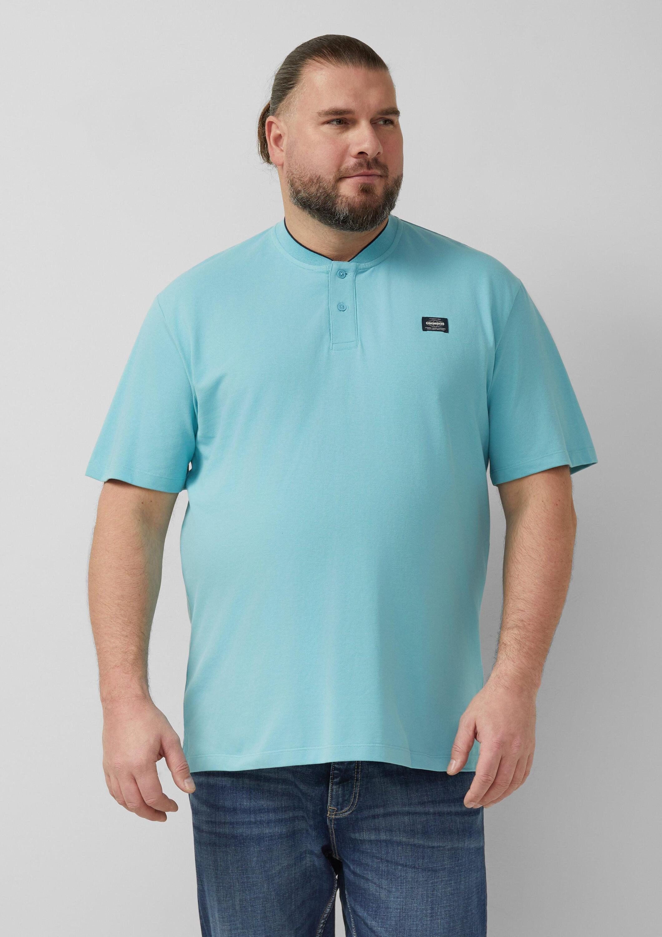 s.Oliver Kurzarmshirt Polo-Shirt Elastisches Poloshirt mit Piqué-Struktur