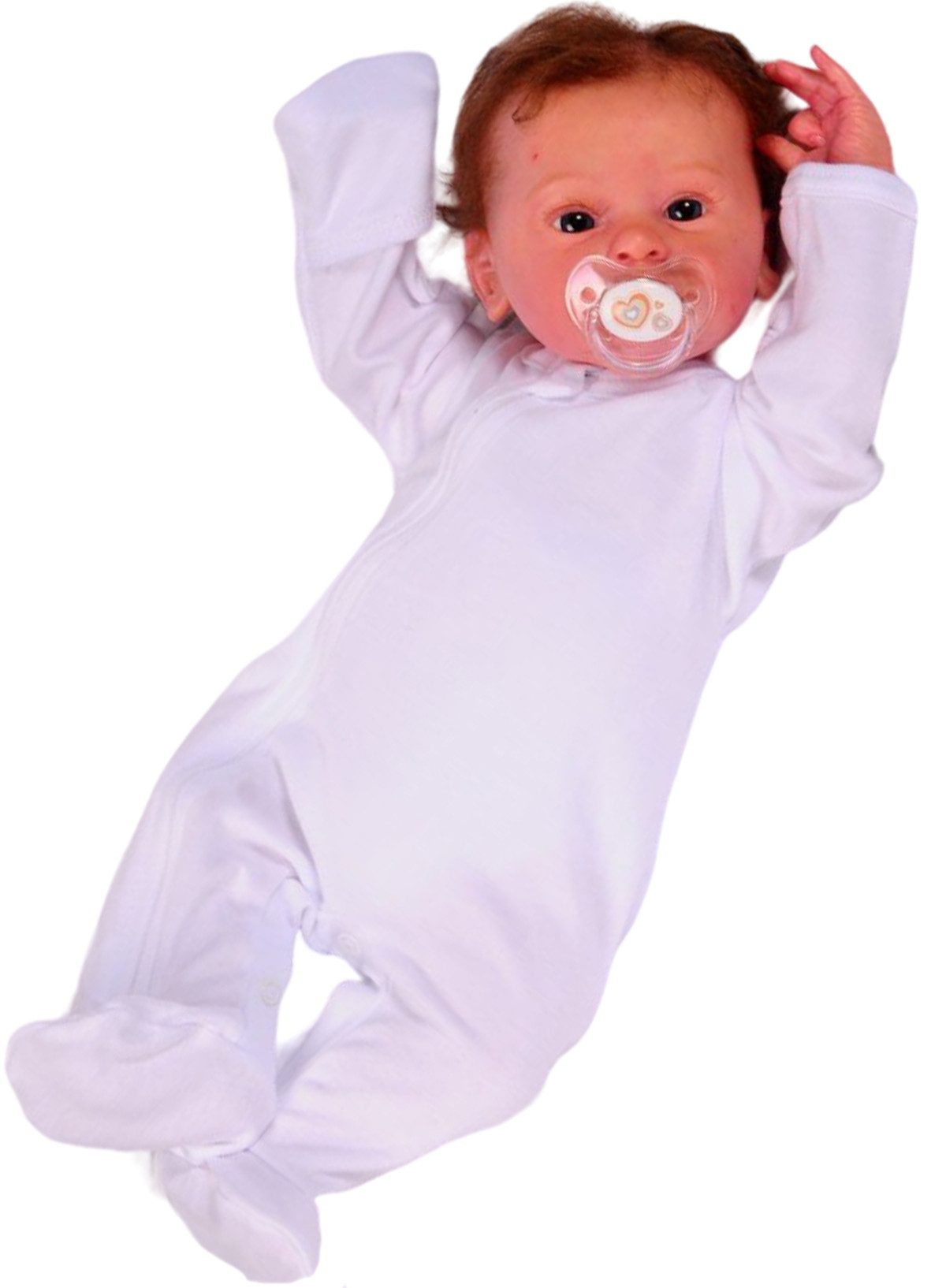 La Bortini Hausanzug Baby Strampler 3er Pack mit Kratzschutz Overall für Neugeborene aus reiner Baumwolle, neutral, 44 50 56 62 68 74 80 weiß