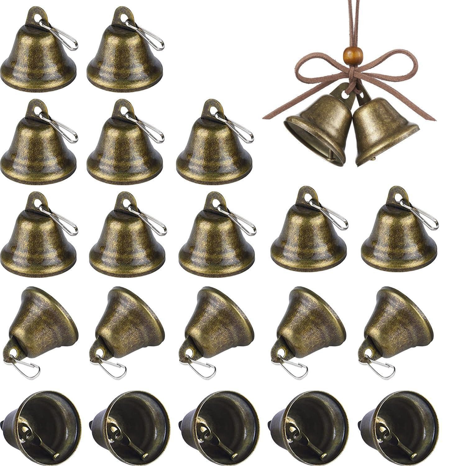 LuxusKollektion Christbaumschmuck Glocken Basteln Vintage Bronze 20 Stk 3.8cm Metall