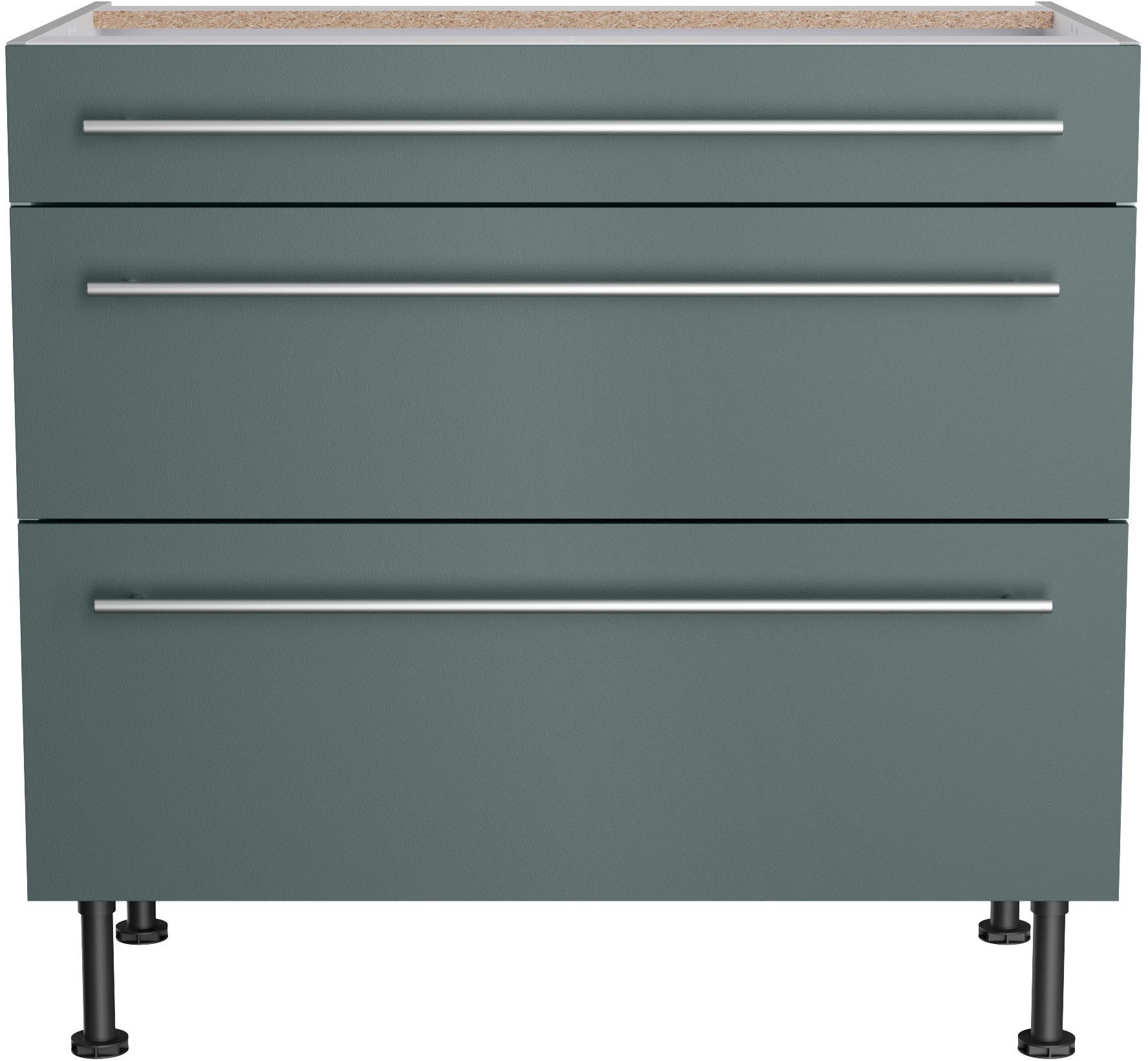 KOCHSTATION Unterschrank KS-Bern2 Breite 90 cm, 1 Schubkasten, 2 Auszüge