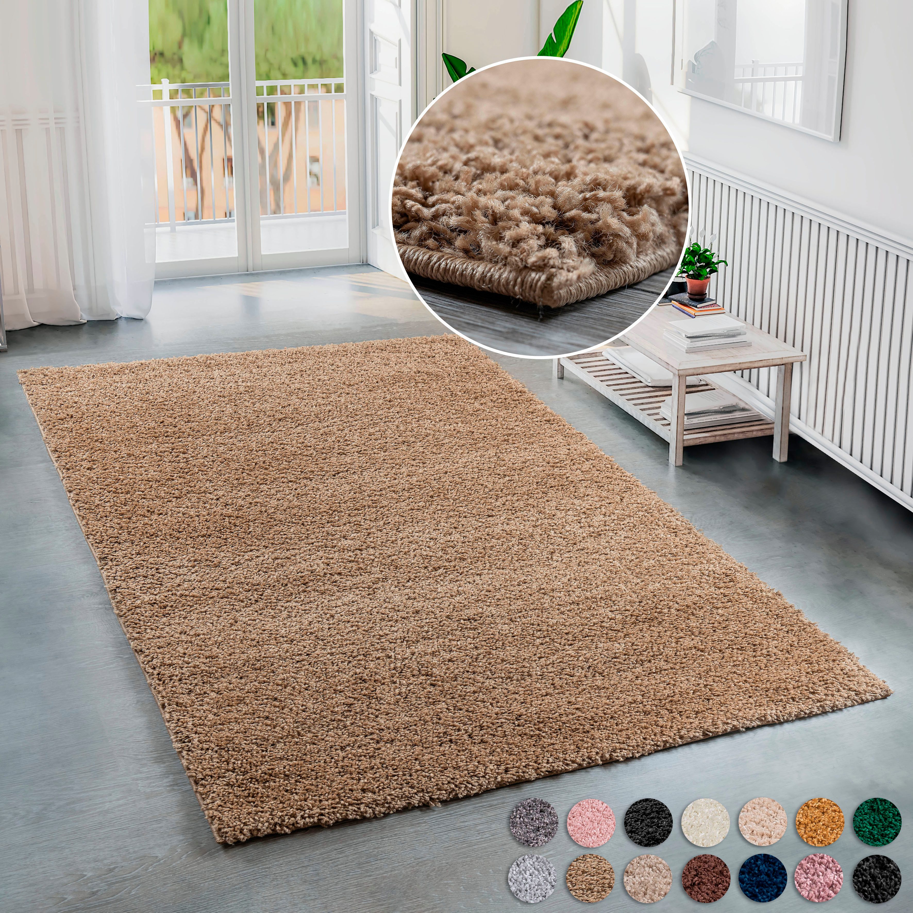 Hochflor-Teppich Shaggy 30, Home affaire, rechteckig, Höhe: 30 mm, Teppich, Uni Farben, besonders weich und kuschelig