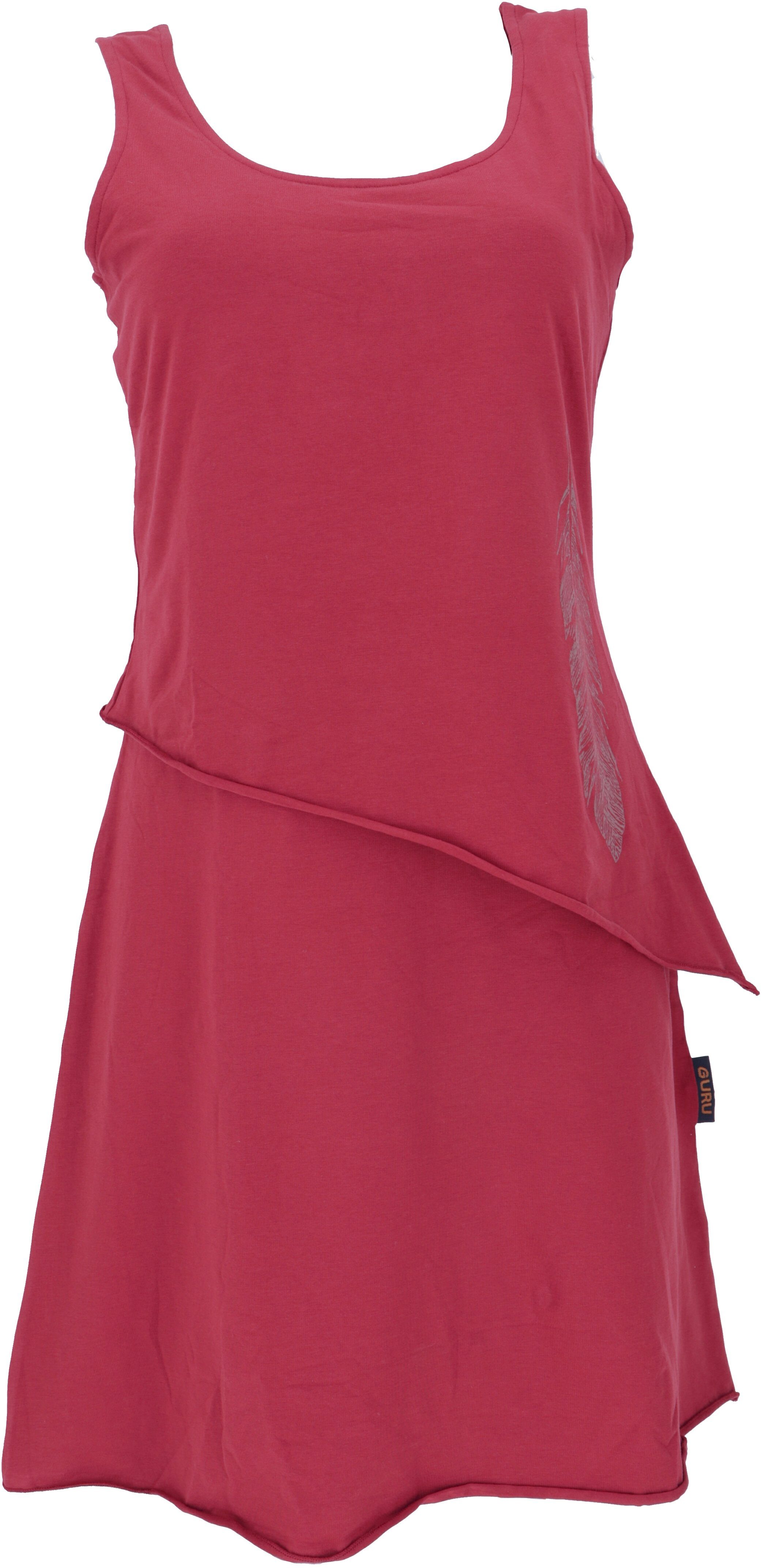 Guru-Shop Midikleid Minikleid aus Bio-Baumwolle im Lagenlook,.. alternative Bekleidung