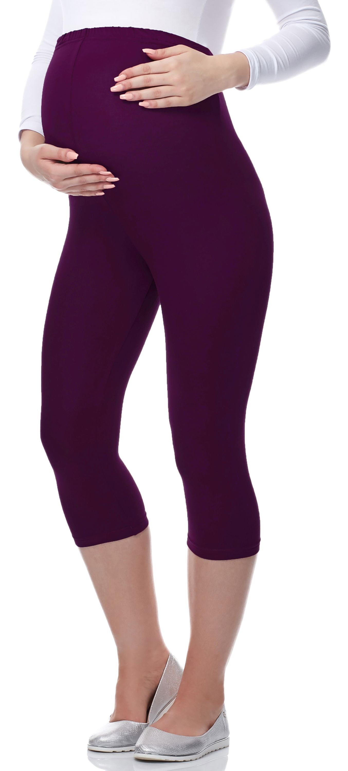 Be Mammy Umstandsleggings Damen 3/4 Capri Schwangerschafts Hosen (1-tlg) aus Viskose