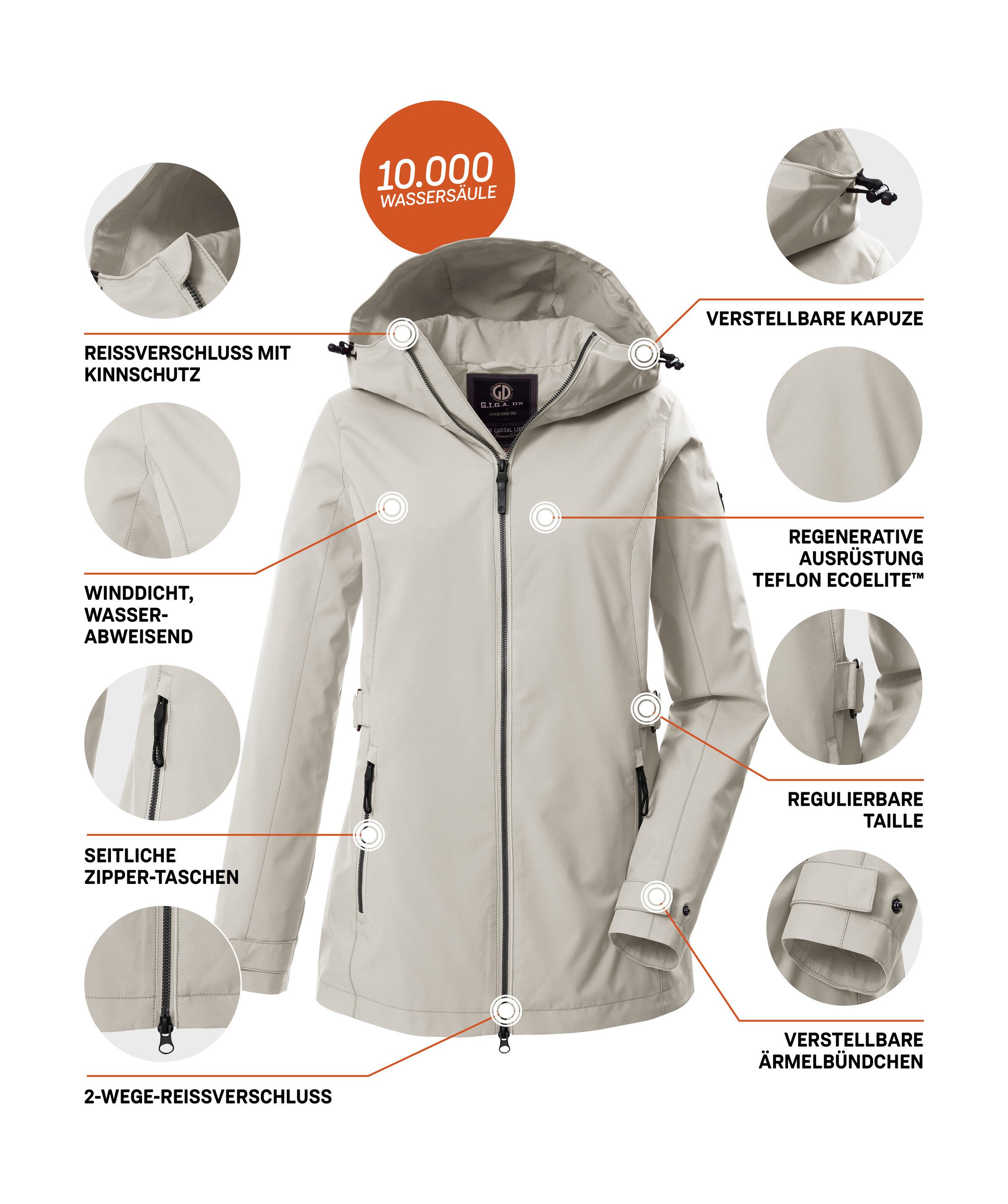 G.I.G.A. DX by killtec Funktionsjacke GS 114 WMN JCKT Atmungsaktiv, winddicht, wasserabweisend, Teflon EcoElite™ – Bild 5 von 5