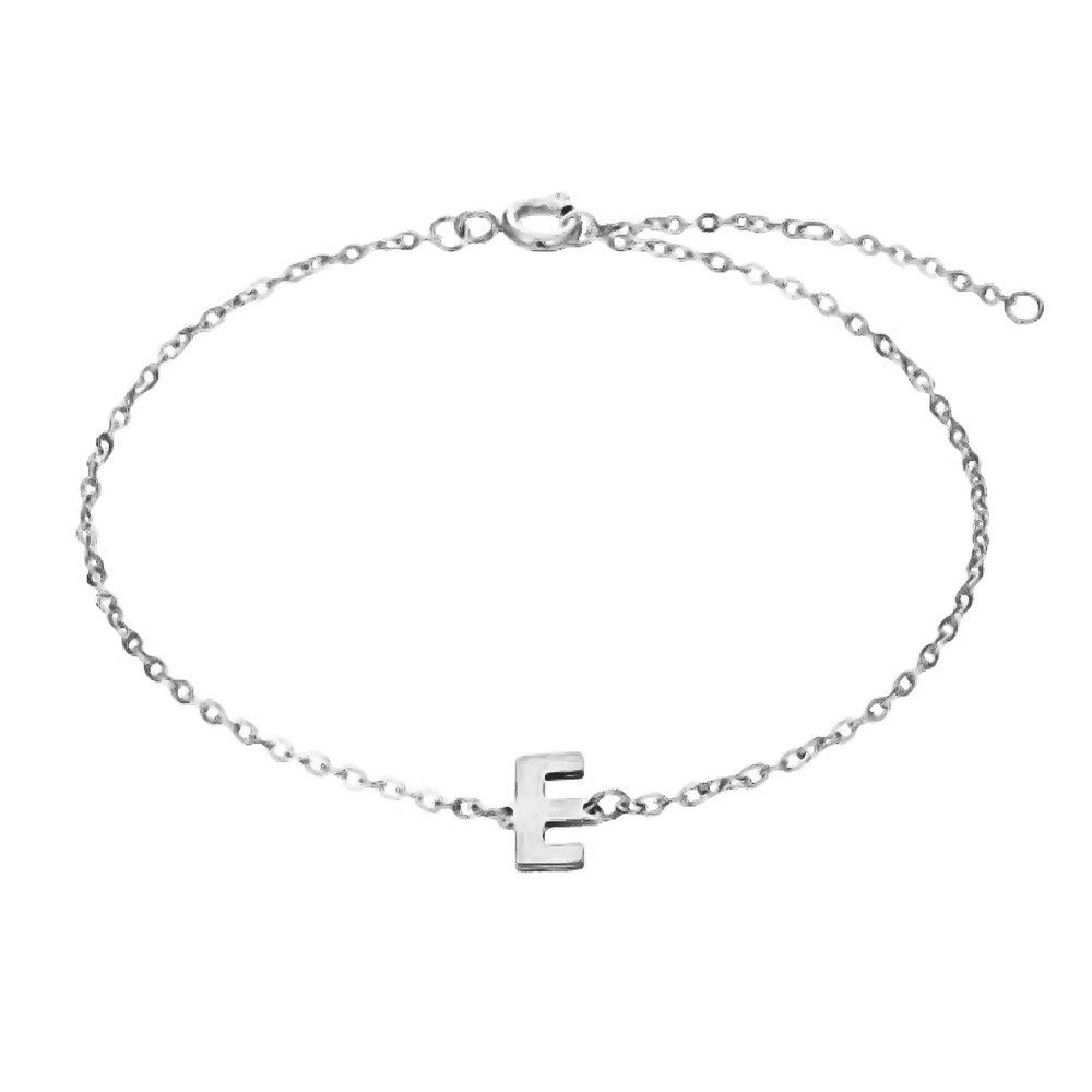 BUNGSA Armband E - Buchstaben Armkette aus Edelstahl Silber Unisex (1 Armband, 1-tlg), Bracelet Armschmuck