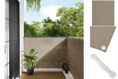 vidaXL Seitenmarkise Balkon-Sichtschutz Taupe 120x800 cm 100 Polyester-Oxford