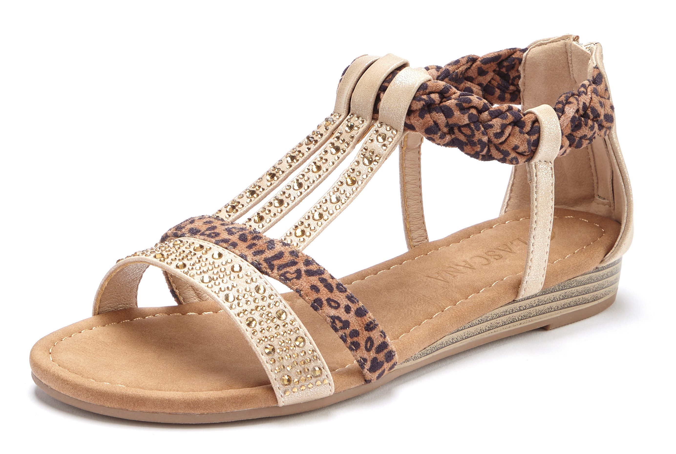 LASCANA Sommerschuh, Sandalette, offener Schuh, Sandale mit aufwendiger Verzierung VEGAN