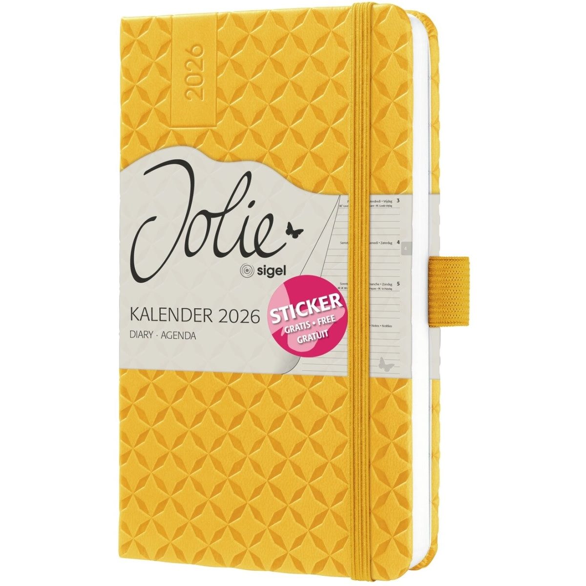 Taschenkalender Wochenkalender Jolie ca. A6 Hardcover mango yellow 2026