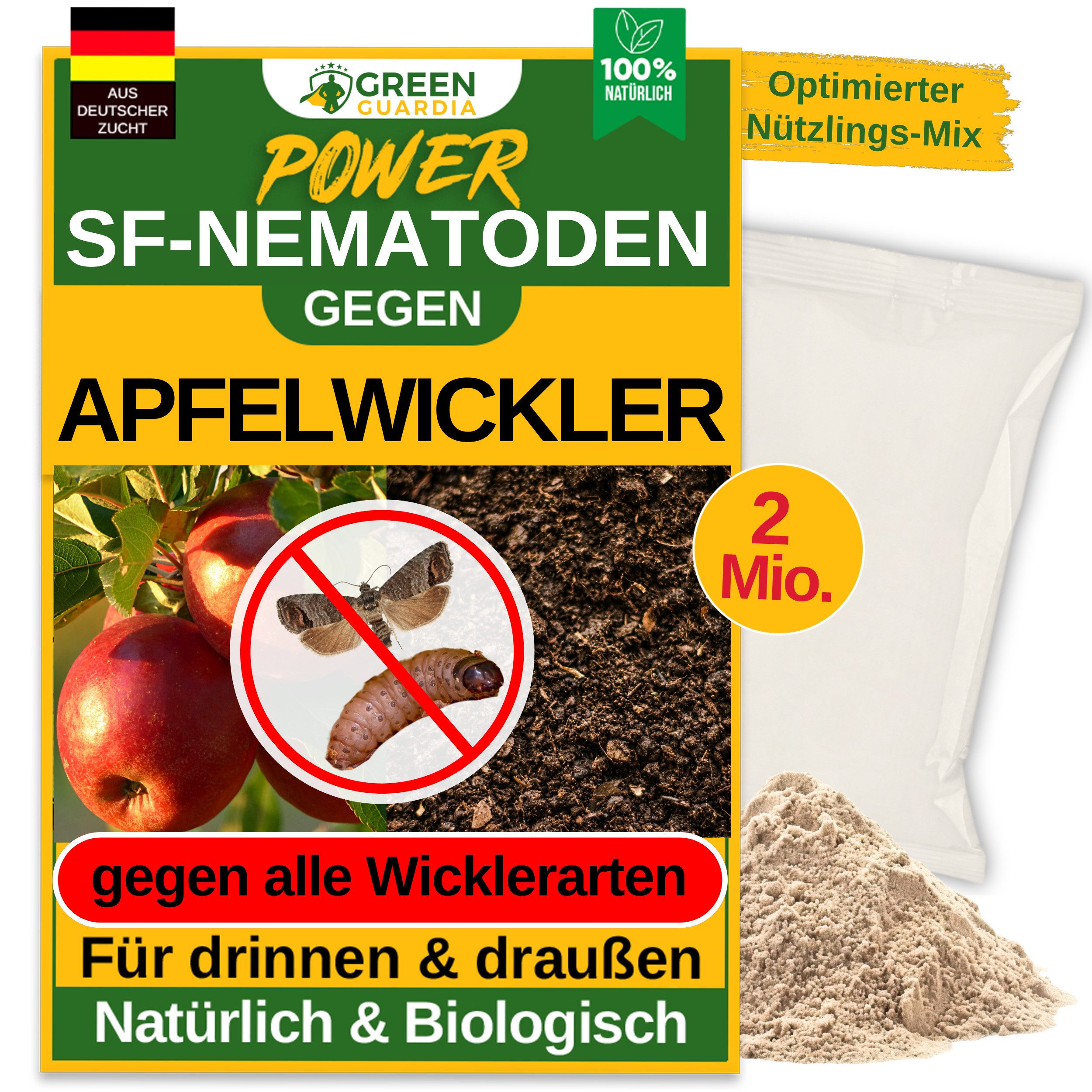 Insektenvernichter SF-Nematoden gegen Apfelwickler - 100% natürlich und chemiefrei