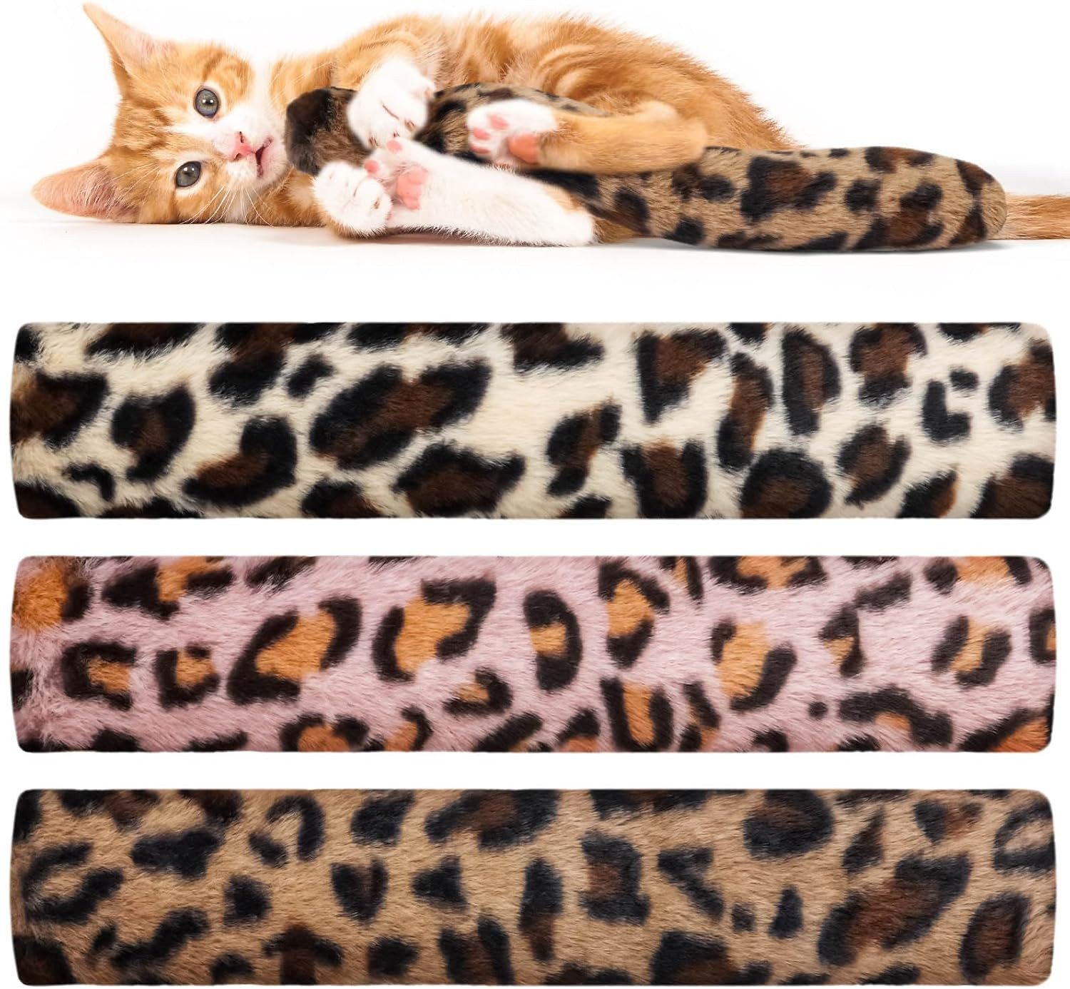 FOUORTUNATE-BEE Tier-Beschäftigungsspielzeug 3-teiliges Katzen-Kuschelkissen-Set mit Katzenminze – Plüschspielzeug, Weiches, flauschiges Kuschelkissen für Katzen – Spielspaß