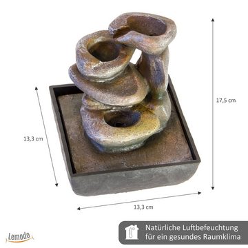 NATIV Zimmerbrunnen Tischbrunnen Steine, Wasserspiel mit Beleuchtung und Pumpe, 13,30 cm Breite, (inkl. Pumpe), Komplettset mit Pumpe