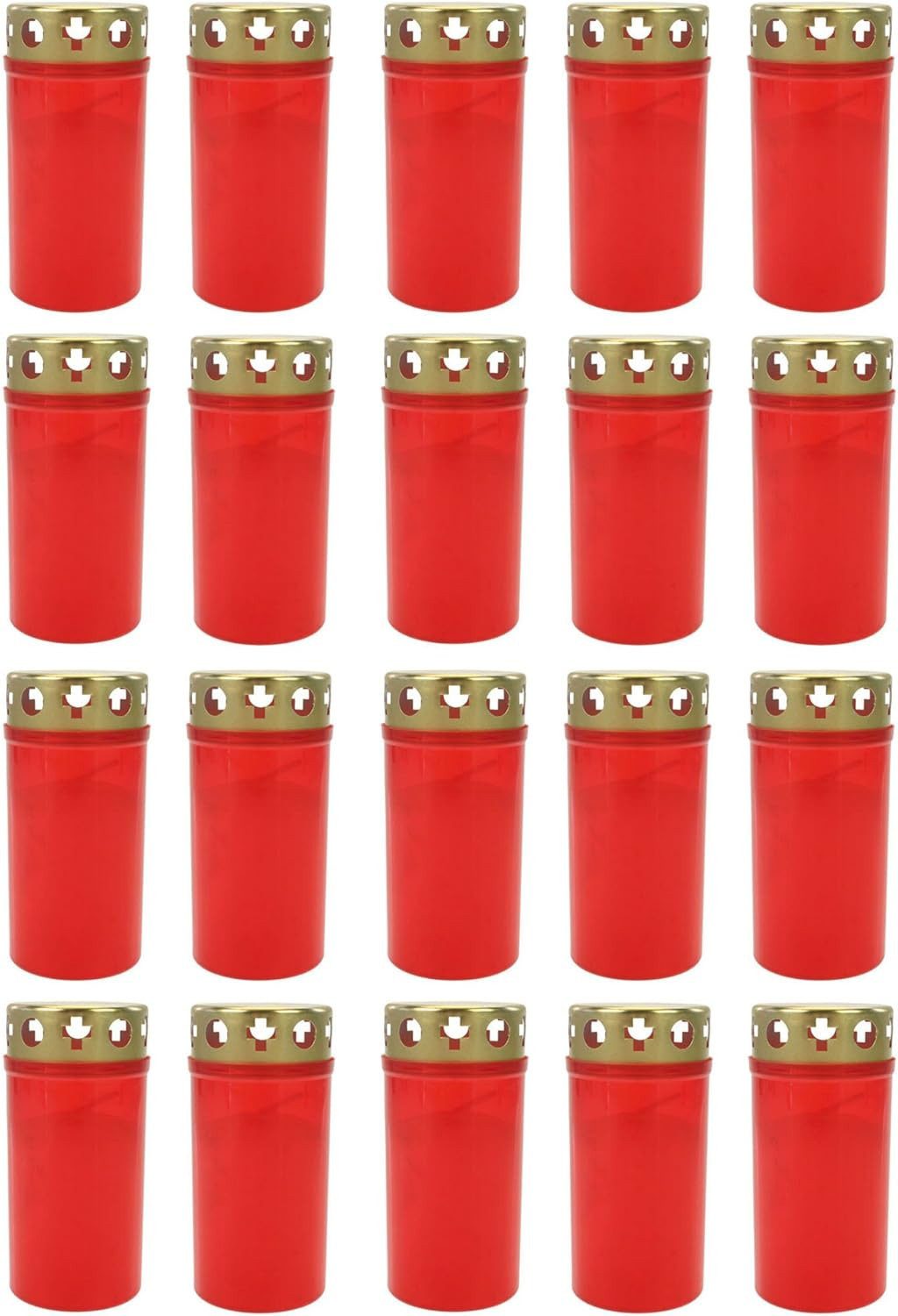 Best Choice Grabkerze Grabkerzen 20 Stück, Rot Grablicht Grablichtkerze Gol günstig online kaufen