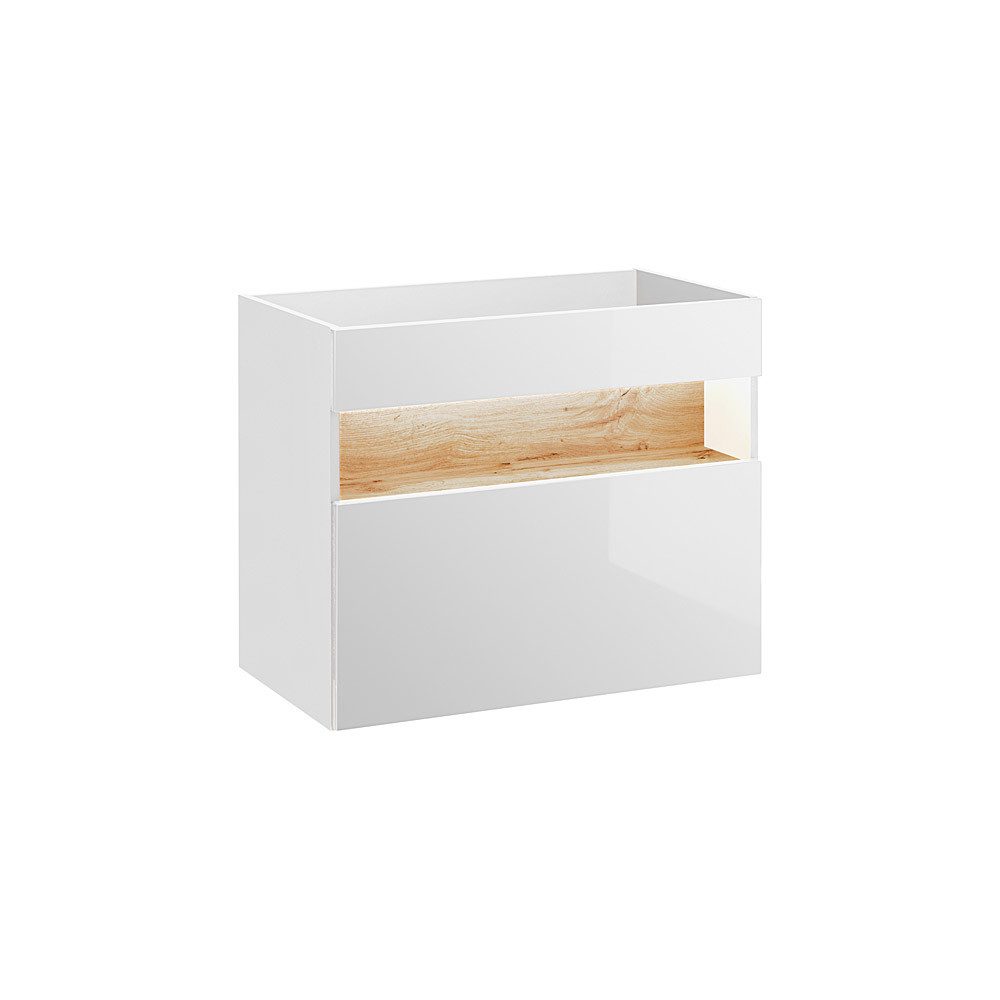 Lomadox Waschbeckenschrank BERMUDA-56 in weiß-Hochglanz B/H/T günstig online kaufen