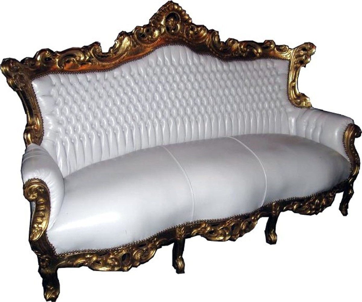 Casa Padrino Loungesofa Baroque Lounge Sofa Master White / Gold