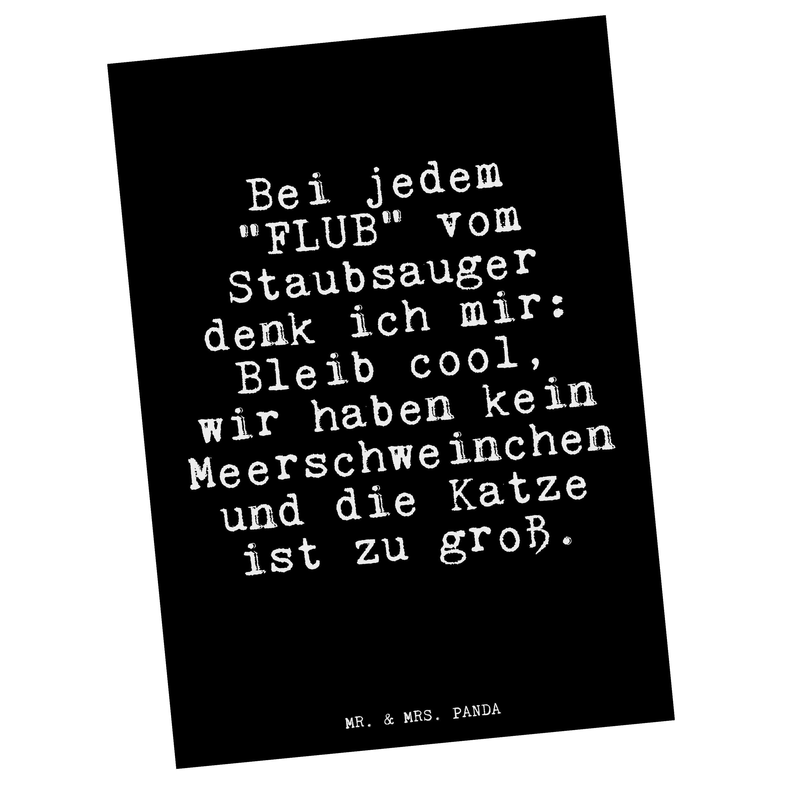 & Spruch Glizer Mr. Postkarte Schwarz "FLUB" Hausfrau, - - Geschenk, Mrs. Panda Bei vom... jedem