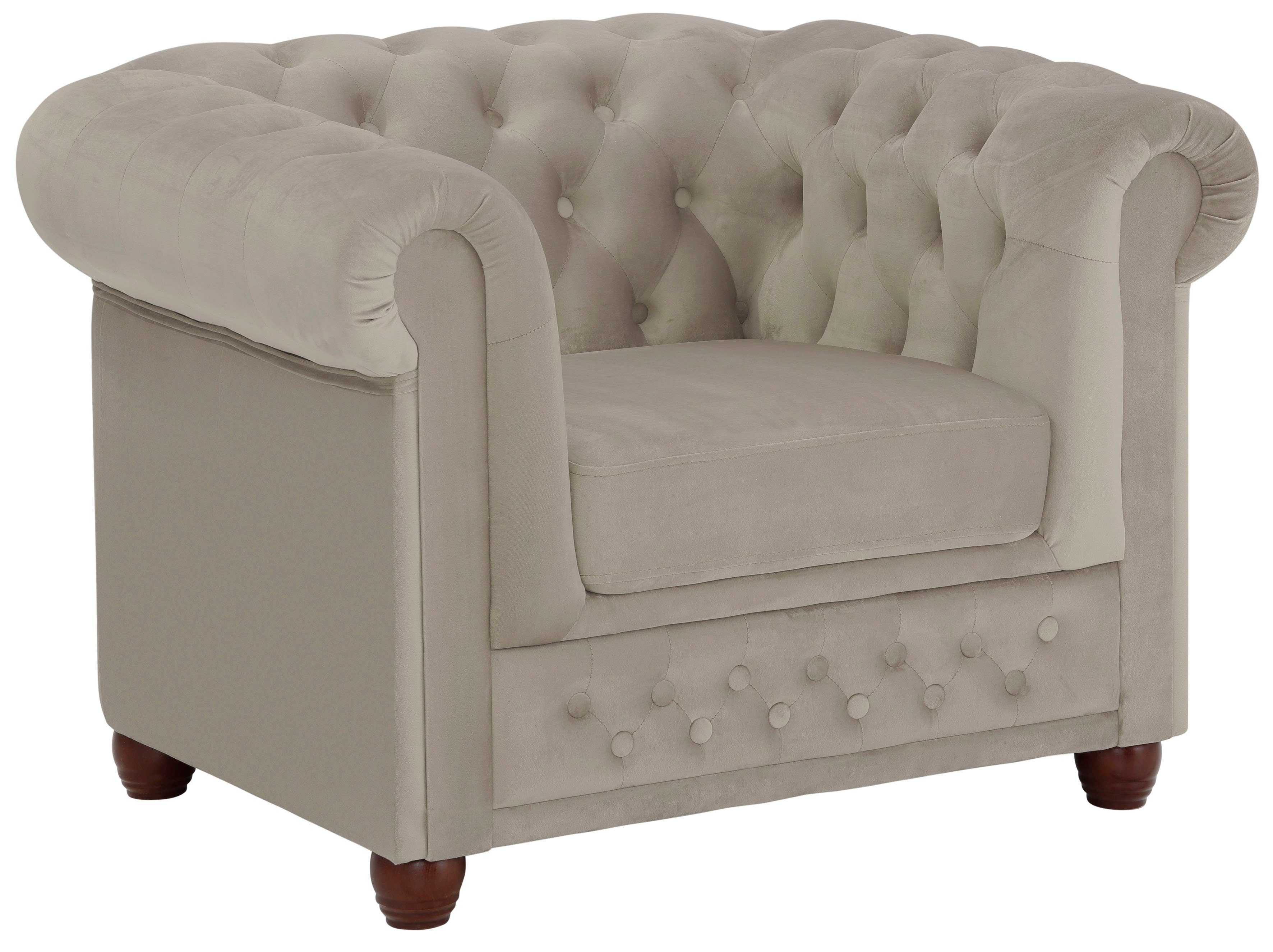 Home affaire Chesterfield-Sessel New Castle Sessel, hochwertige Knopfheftung, B/T/H: 104/86/72 cm