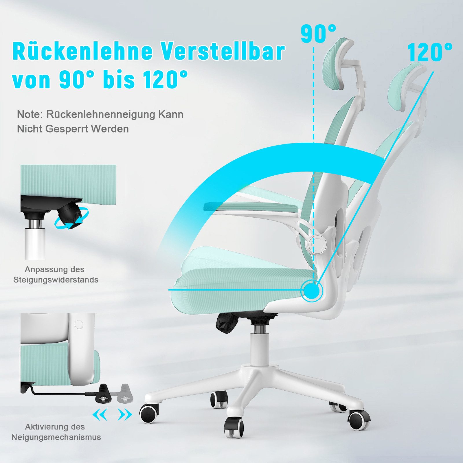 BIGZZIA Bürostuhl Ergonomisch Schreibtischstuhl mit verstellbare günstig online kaufen