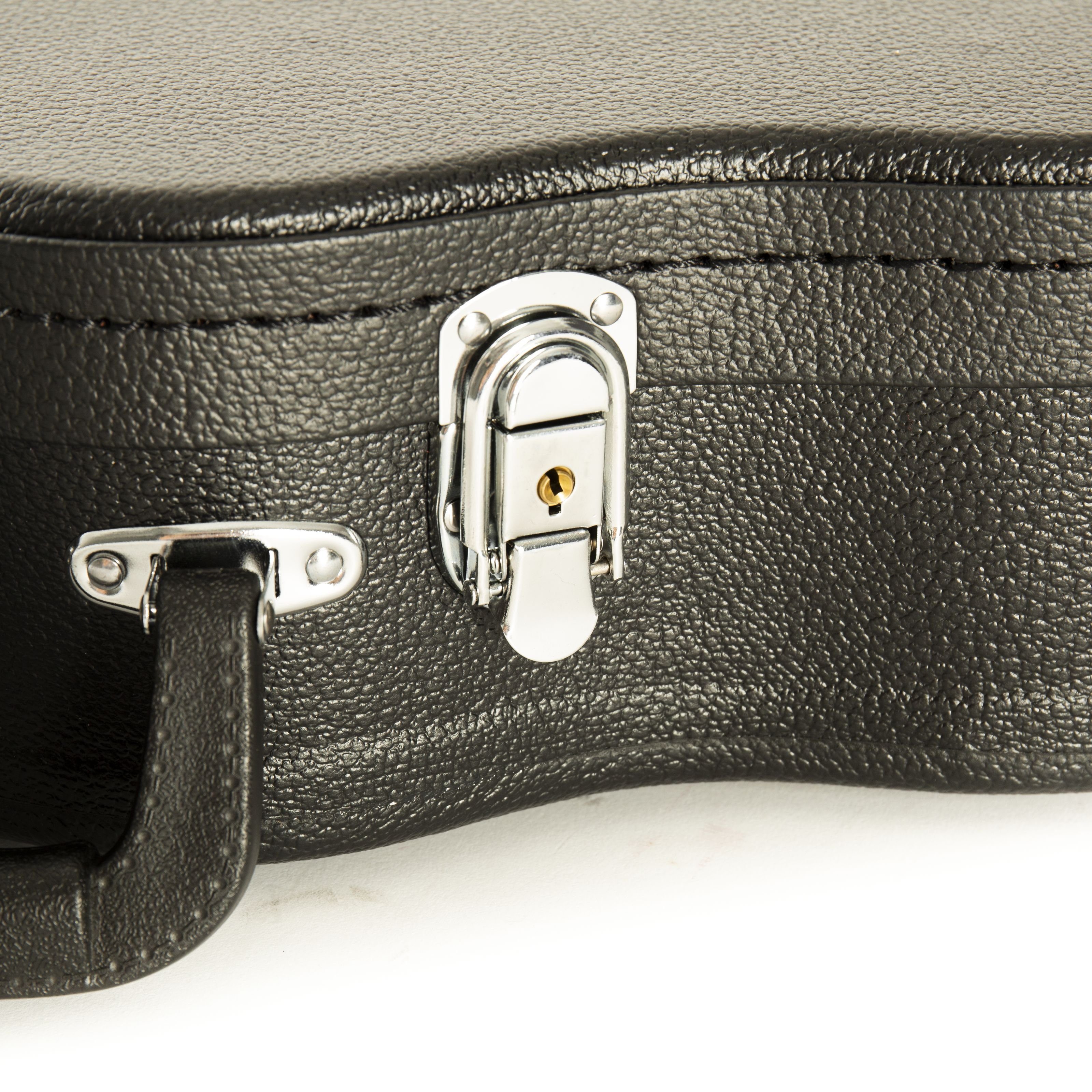 MUSIC STORE Ukulelen-Koffer, Concert Ukulele Case, Schwarzer Tolex-Bezug, Gepolstertes Innenfutter