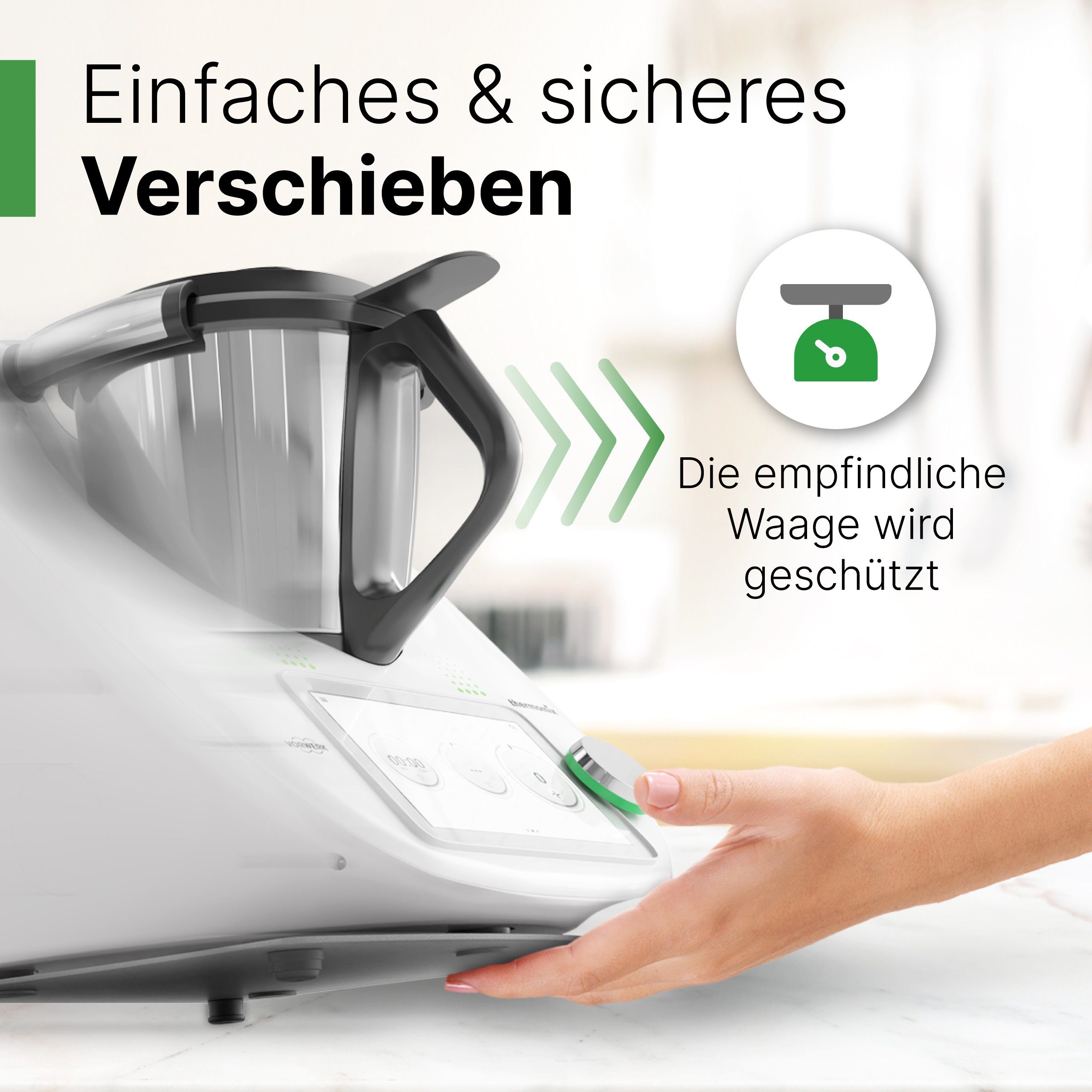 Leckerhelfer - automatisch Lecker Ablageregal Gleitbrett passend für den Thermomix® TM5 TM6, Komplett-Set, Made in Germany