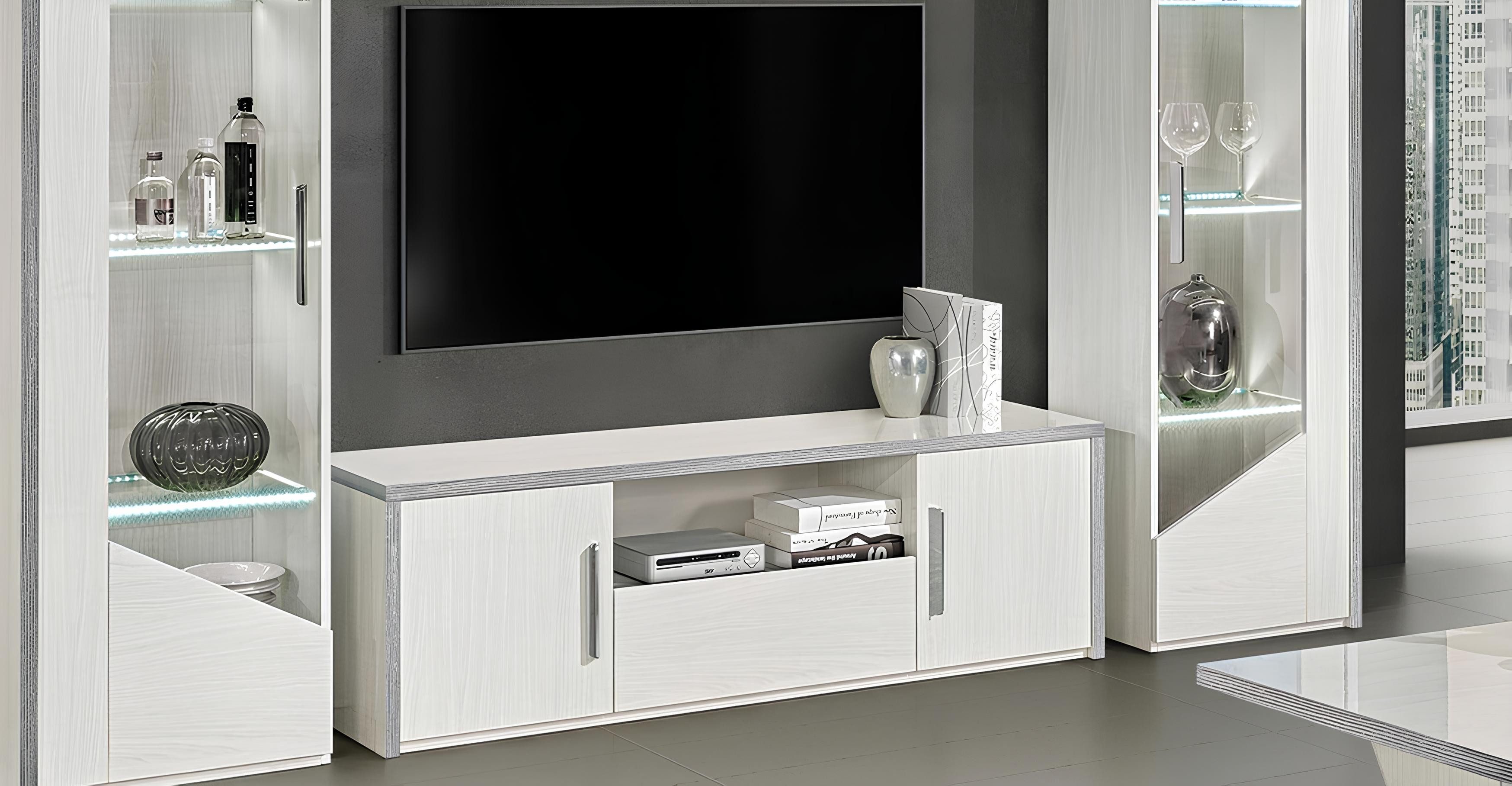 TV-Schrank Weißes Lowboard aus Holz mit modernem Design für Ihr Wohnzimmer