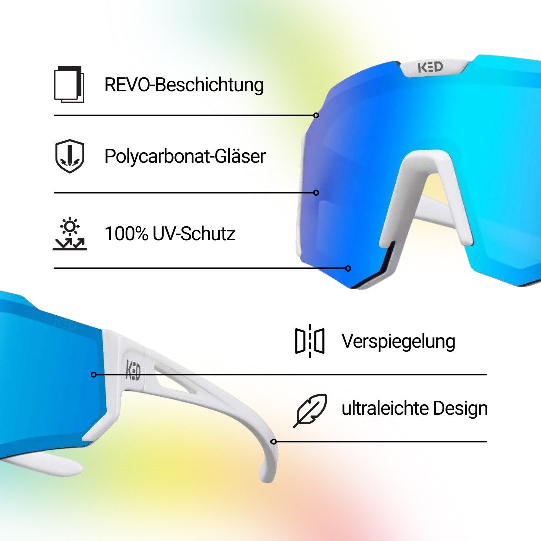 KED Fahrradbrille Ghost Kids Fahrradbrille, Ultraleicht, Stoßfeste Polycarbonat-Gläser, UV-Schutz, Alter 2-6 Jahre