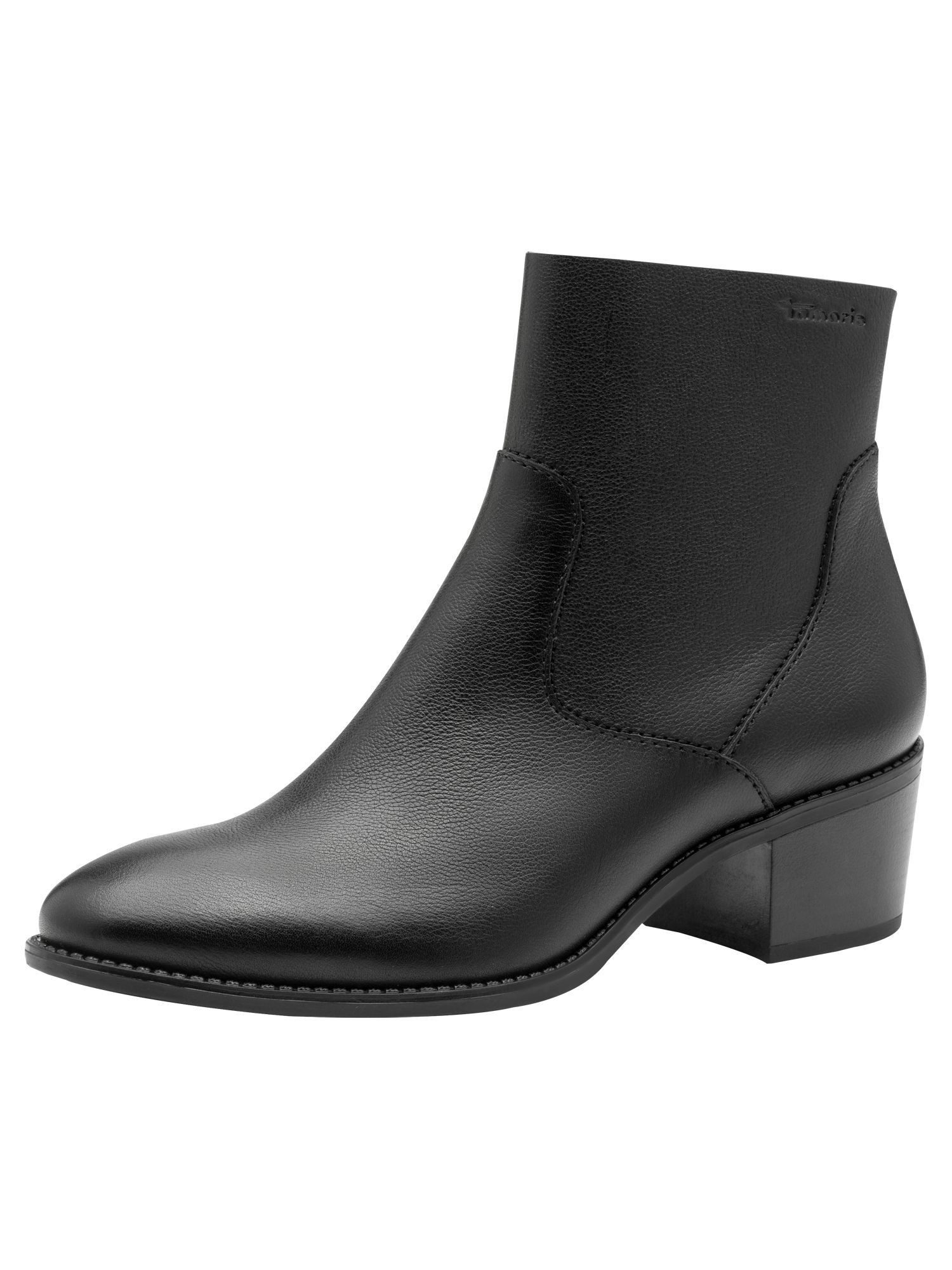 Tamaris ANTIslide, COMFORT-Lining aus Leder Blockabsatz Stiefelette ANTIslide