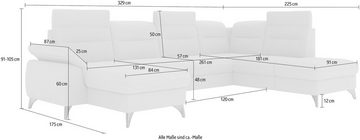 sit&more Wohnlandschaft Astoria U-Form, wahlweise mit motorischer Relaxfunktion