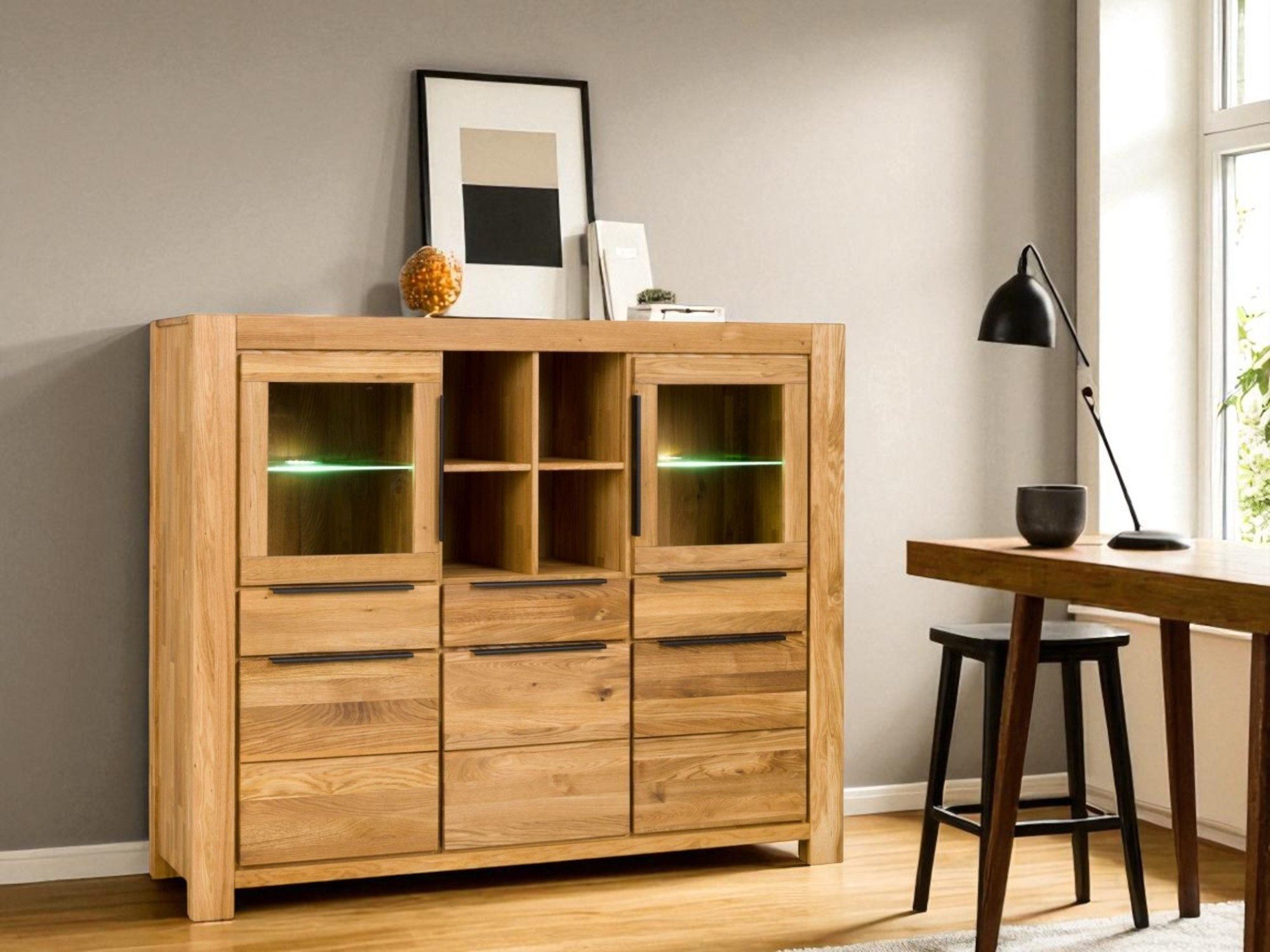 BENEDO MÖBEL Highboard Sina Eiche, Hochschrank günstig online kaufen