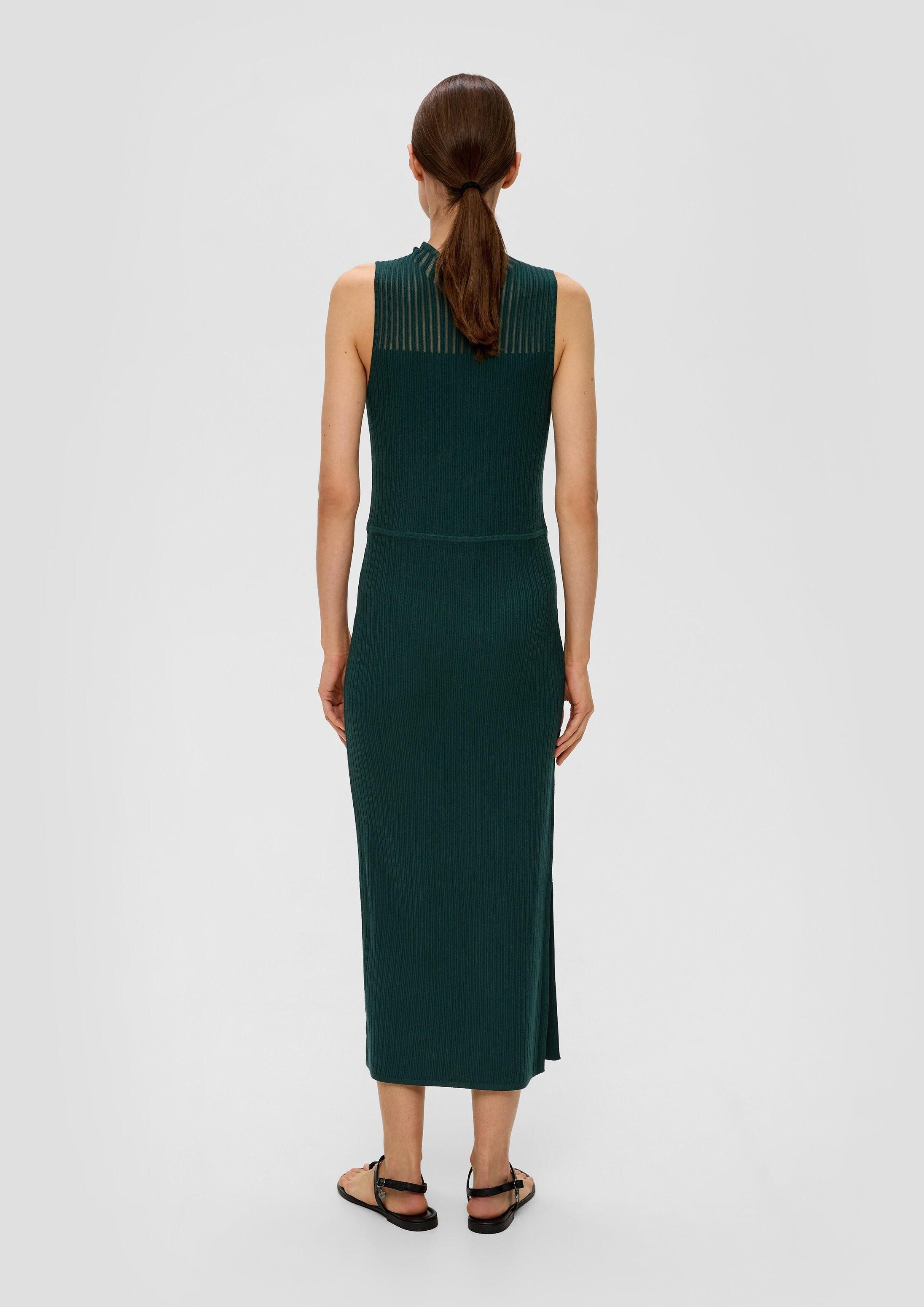 s.Oliver Midikleid Kleid Rippstrick-Midikleid aus Viskosemix
