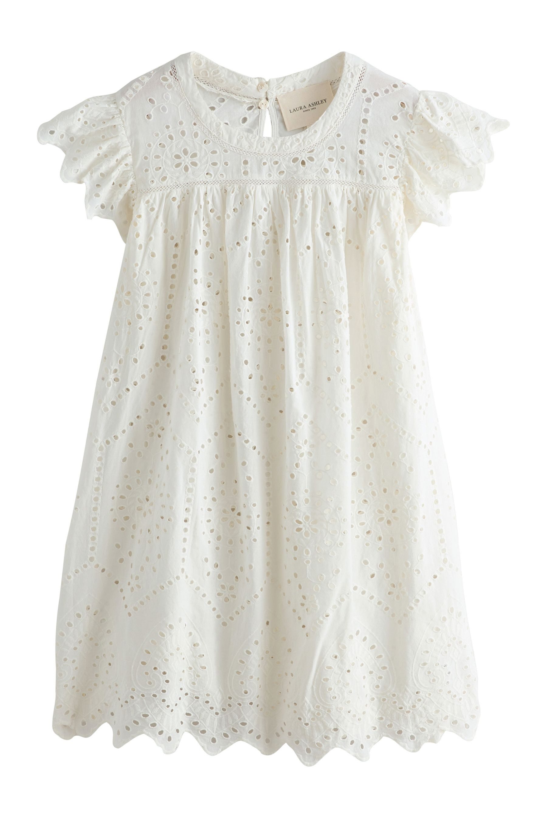 LAURA ASHLEY Strandkleid Laura Ashley Strandkleid mit Lochstickerei (1-tlg)