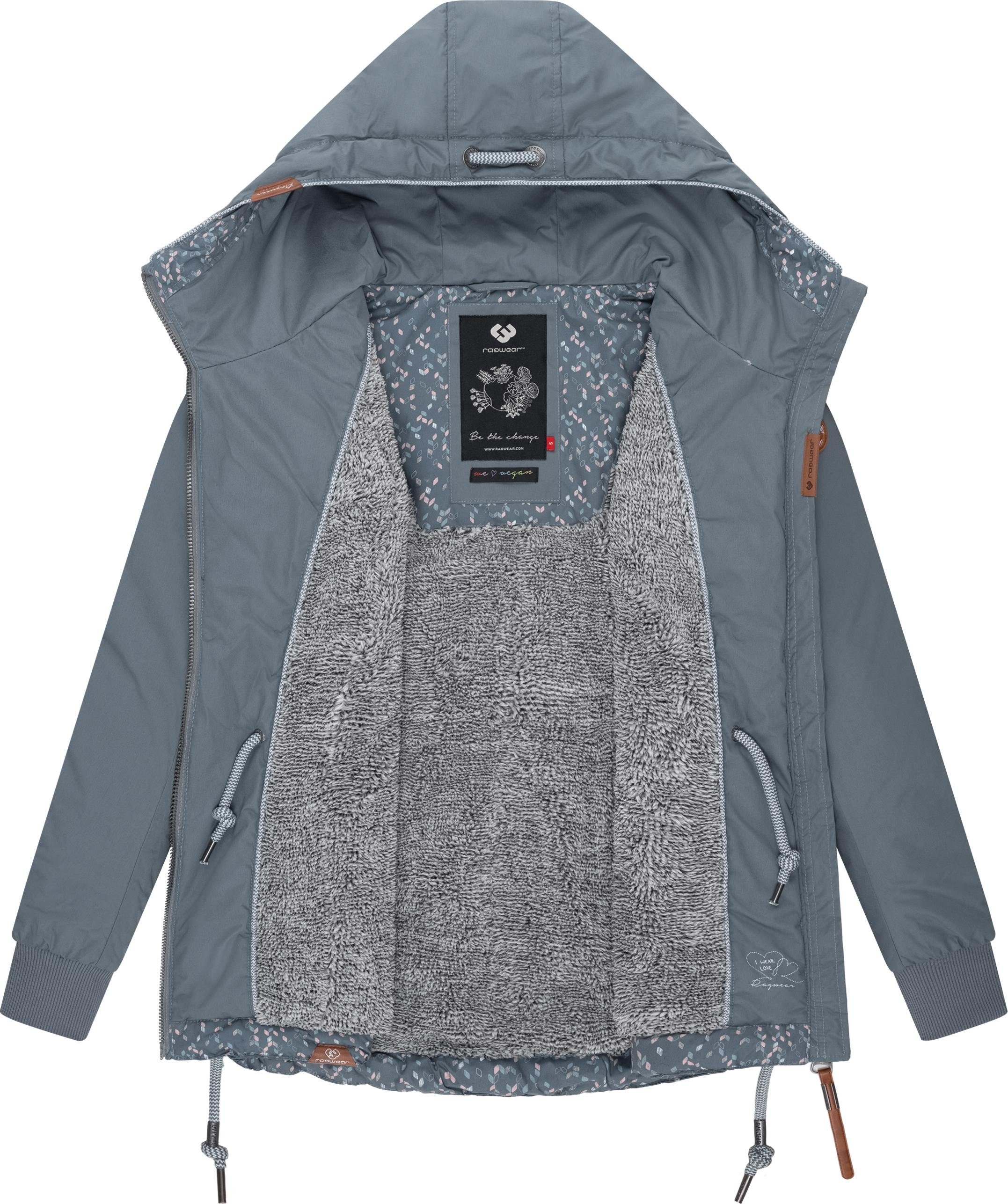 Winter Ragwear Outdoorjacke grau YM-Danka Kapuze stylische mit Winterjacke